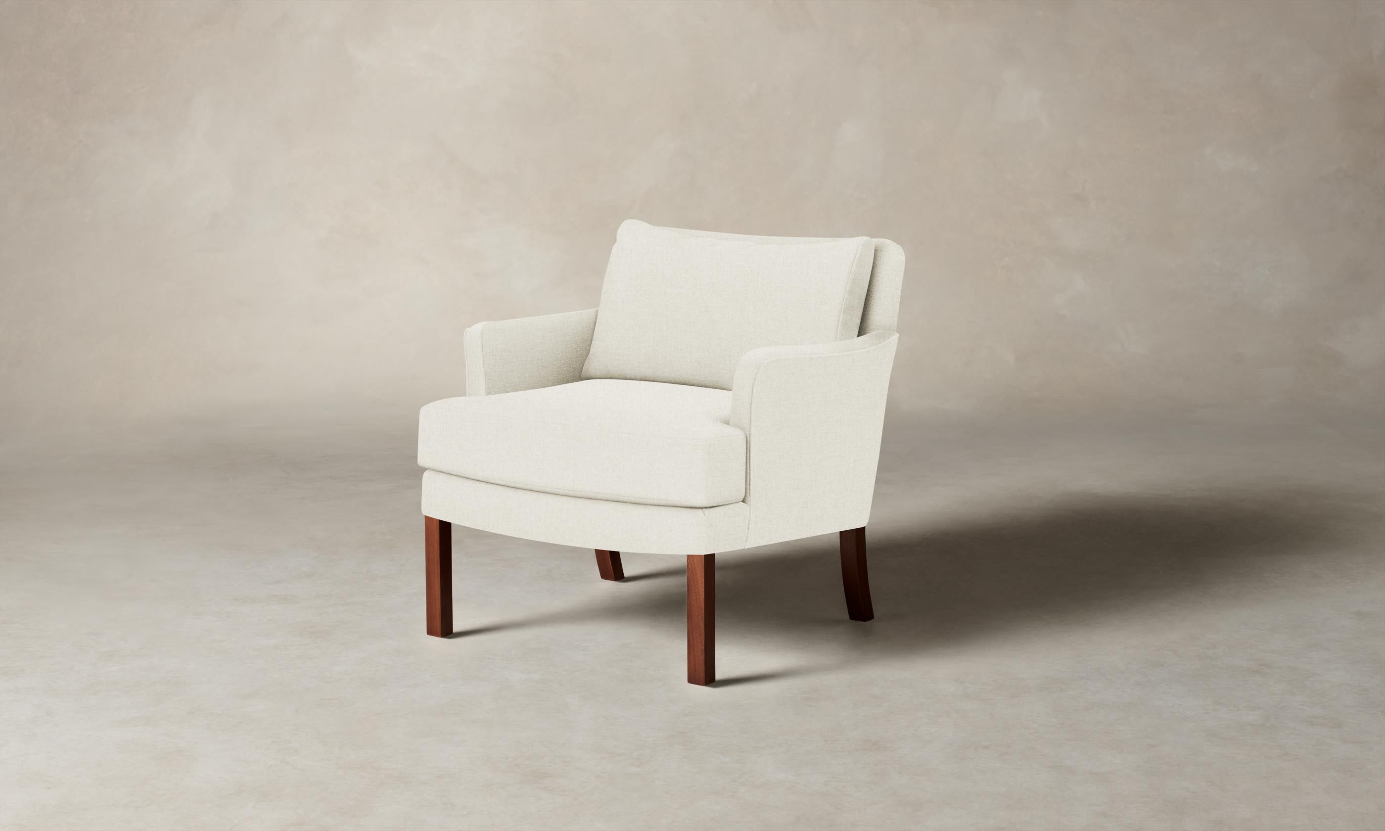 Kaye Chair - Italian Brushed Wool Vanilla Upholstered Accent Chair for Living Room, Bedroom & Office - Modern Comfortable Seating Furniture for Home Decor