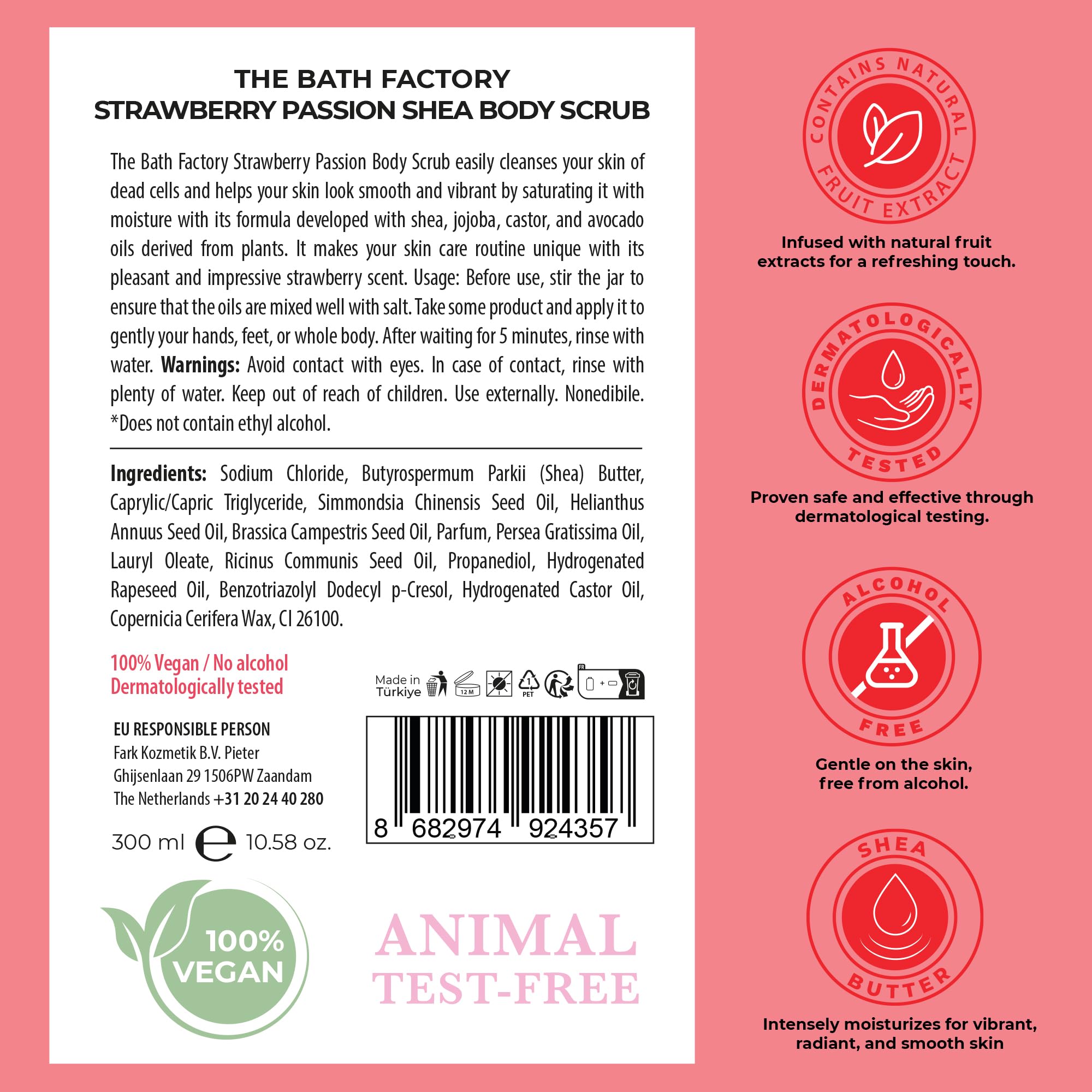 Exfoliating Body Scrub with Moisturizing Shea Butter & Natural Vanilla Extract | 100% Vegan | Gentle Face, Hand & Foot Scrub for Smooth Skin | Perfect for Spa Day, Dry Skin Care & At-Home Self-Care Routine