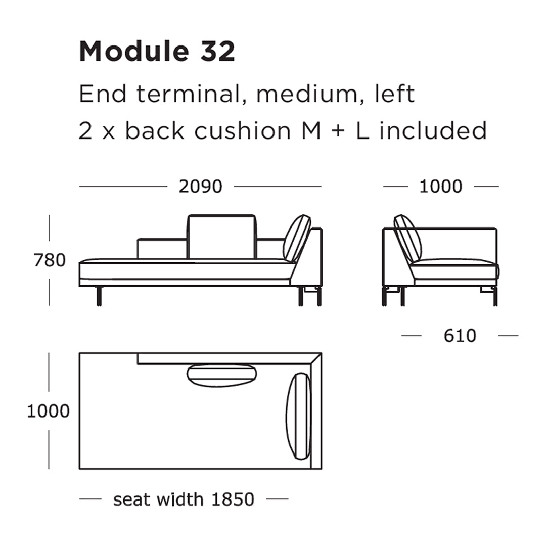 Modular Sofa Edge V2 - Customizable Sectional Couch with 25 & 32 Modules - Perfect for Living Room, Home Theater & Office Lounge Areas