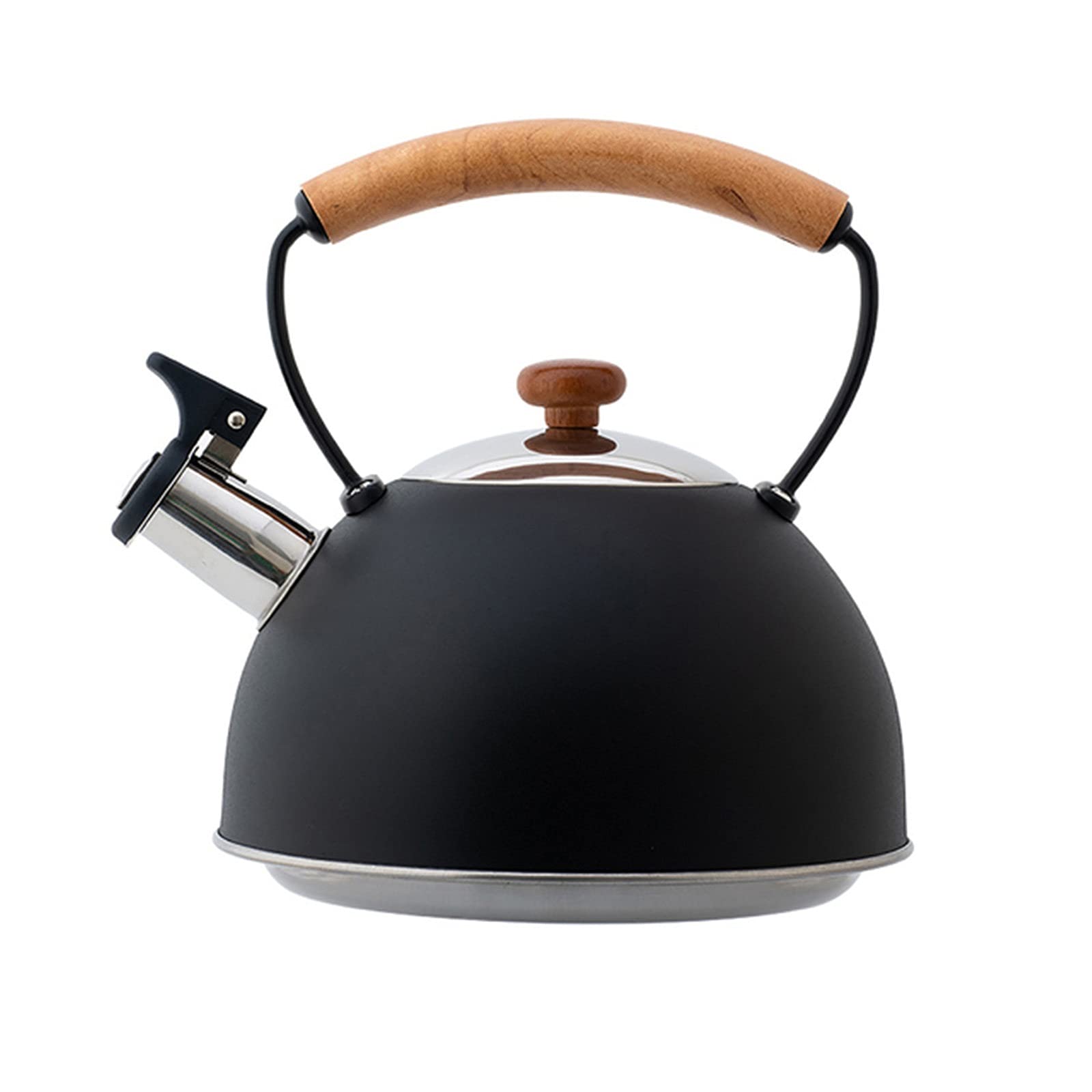 Premium 2.5L Stainless Steel Whistling Tea Kettle - Traditional Stovetop Water Boiler with Loud Whistle - Large Capacity for Coffee, Tea & Hot Water - Perfect for Home, Office & Camping (Green/Black)