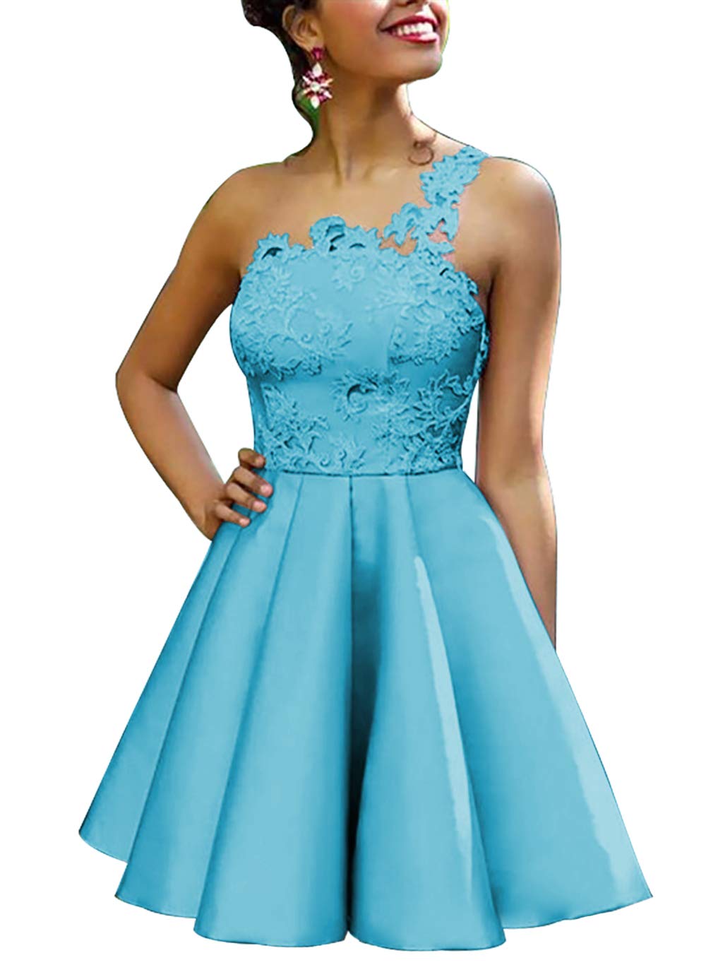 JAEDEN Short Prom Dress - One Shoulder Cocktail Party Dress for Homecoming & Evening Events