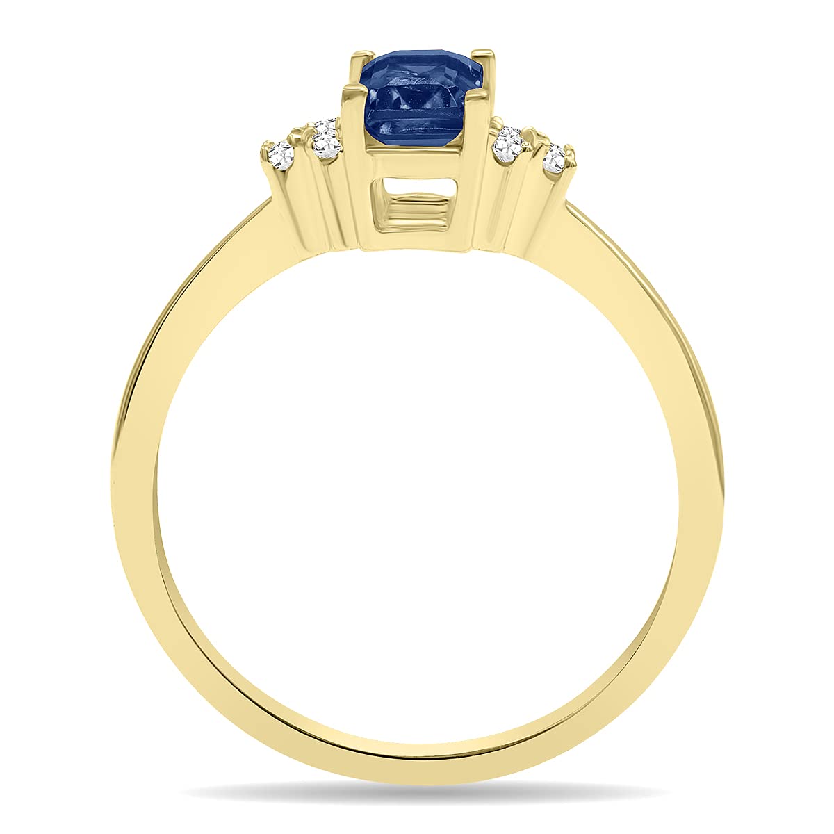 10K Yellow Gold Gemstone & Diamond Ring - Emerald, Sapphire, Blue Topaz, Amethyst | Elegant Jewelry for Women, Perfect for Weddings, Anniversaries & Special Occasions