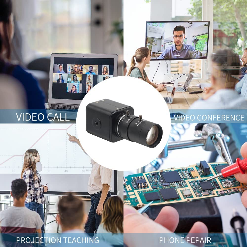 1080p HD 2MP USB Digital Microscope Camera with 5-50mm Varifocal Manual IRIS Lens for Live Streaming & Video Recording - Perfect for Lab Research, PCB Inspection, and Educational Demonstrations