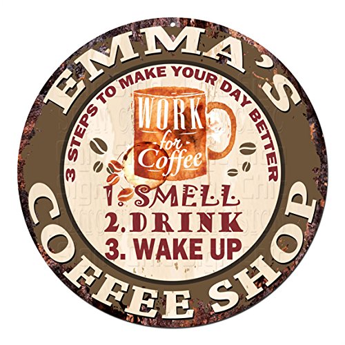 Vintage Rustic Tin Sign for Coffee Shop Decor - Retro Shabby Chic Metal Wall Art for Kitchen, Bar, Pub & Man Cave - Unique Gift Idea for Coffee Lovers - Perfect for Home, Café & Office Decoration