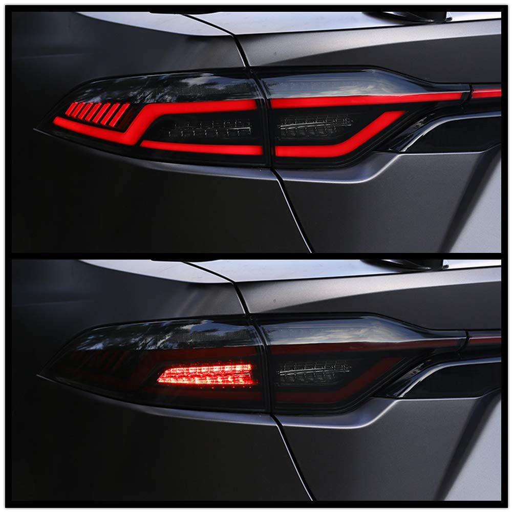 2020-2023 Toyota Corolla LED Tail Lights - Blackout Style with DRL Sequential Turn Signals & Start-Up Animation (4-Piece Set) - Upgrade Your Rear Lighting for Enhanced Style & Safety