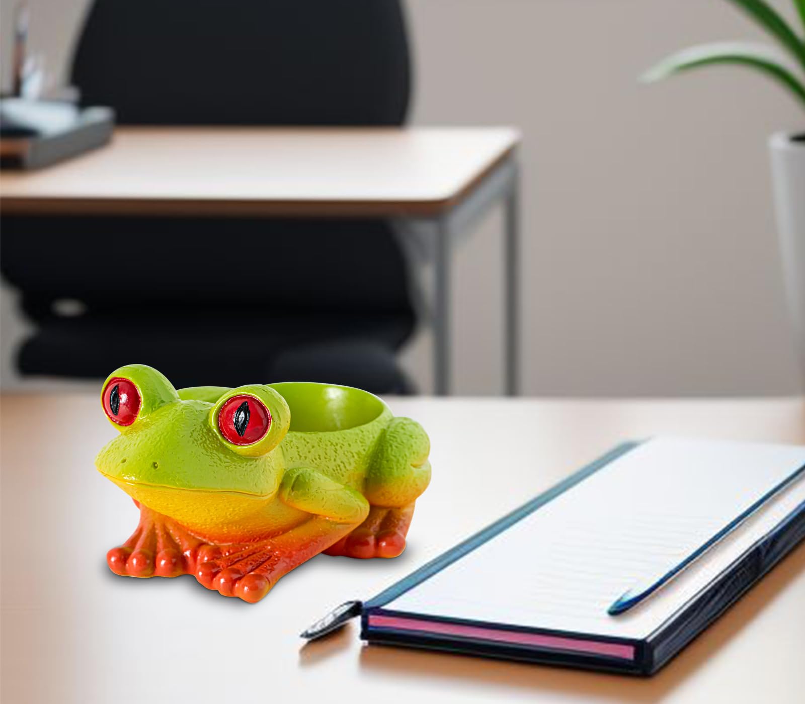 Cute Frog Paper Clip Holder for Desk - Fun & Functional Paperclip Organizer & Dispenser - Perfect Office Supply Accessory for School, Home & Work Organization
