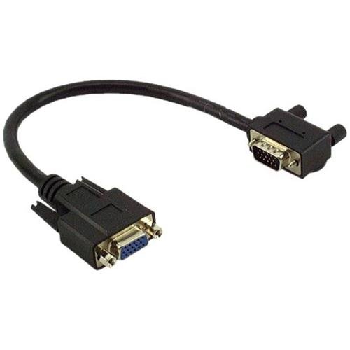 VGA Monitor Left Angle Male to Straight Female Adapter - 1 Foot Cable for PC, Laptop, and Projector Connections - Ideal for Tight Spaces and Cable Management
