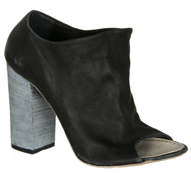 Black Peep Toe Block Heel Mule Boots for Women - Comfortable Chunky Heel Slip-On Shoes for Office, Party & Date Night Outfits