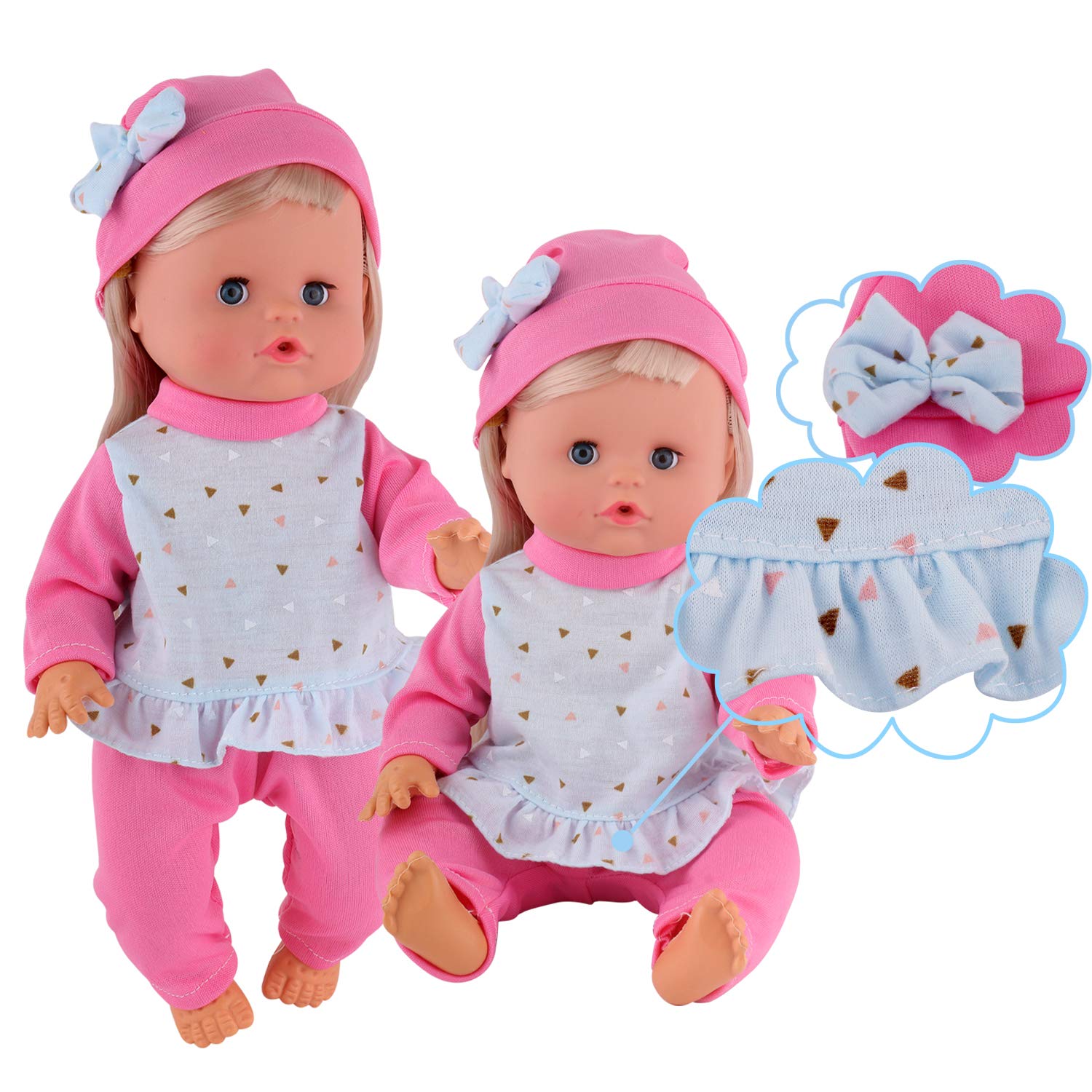 9-11 Inch Baby Doll Clothes 6-Piece Set - Reborn Newborn Outfits for Kids & Toddlers - Perfect for Christmas Gifts & Role Play
