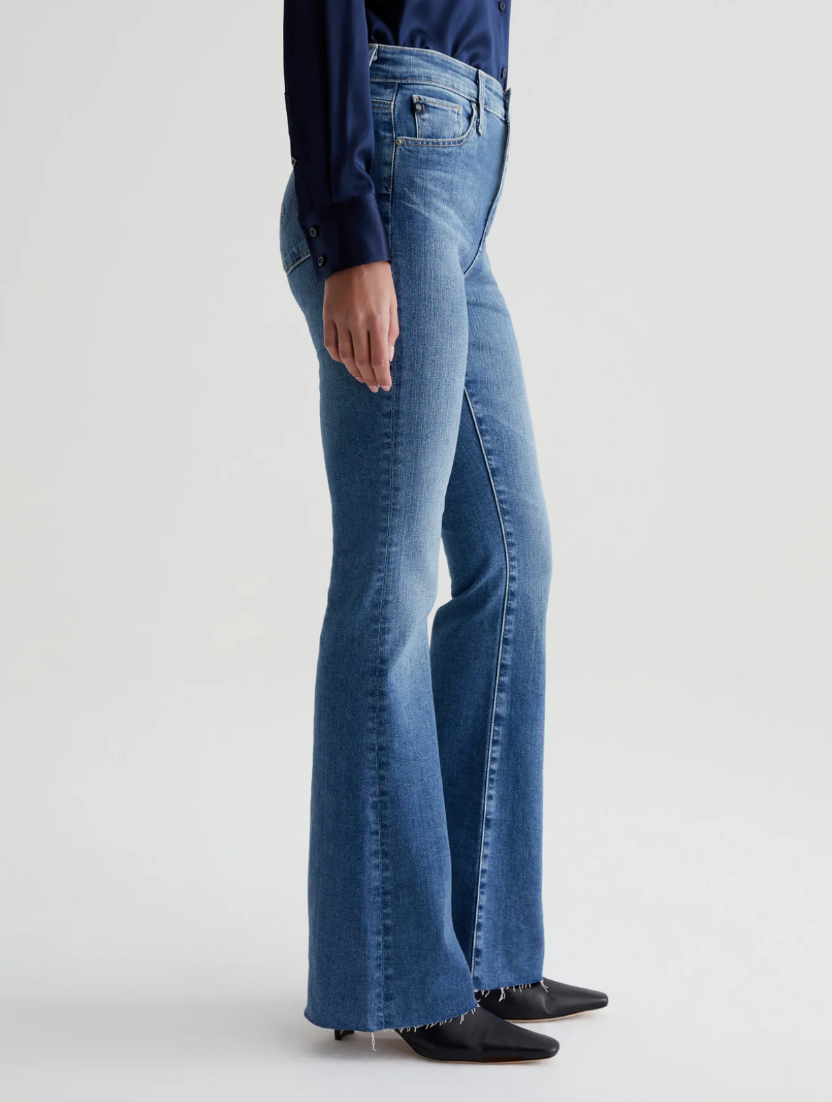 FARRAH Women's Mid Rise Bootcut Jeans in Montecito Wash - Comfortable Stretch Denim Pants for Casual Wear & Everyday Outfits