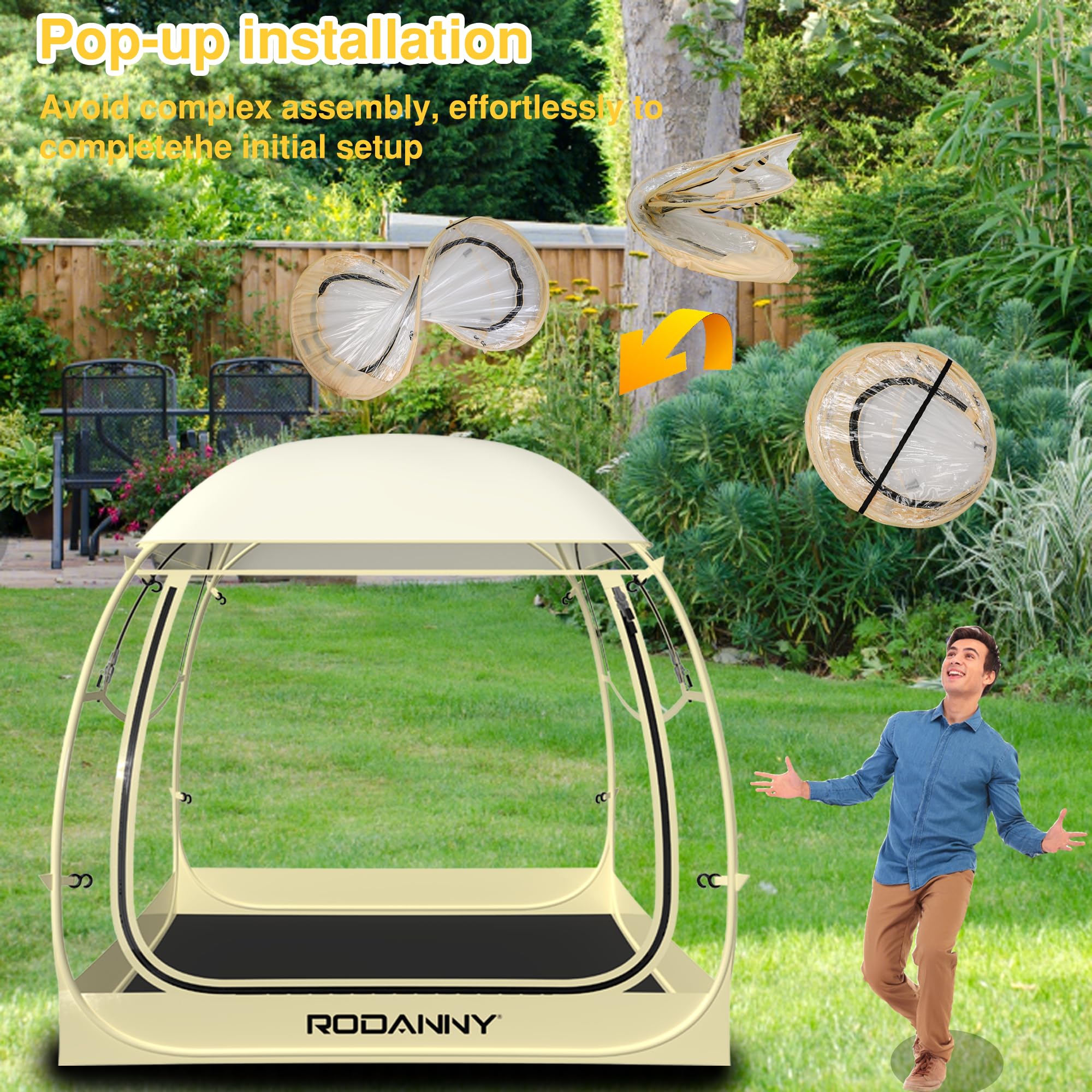 Instant Sports Tent - Waterproof Portable Shelter with Mesh Windows & Transparent Panels for Outdoor Events, Camping, Sports Viewing, Beach Picnics & Backyard Gatherings