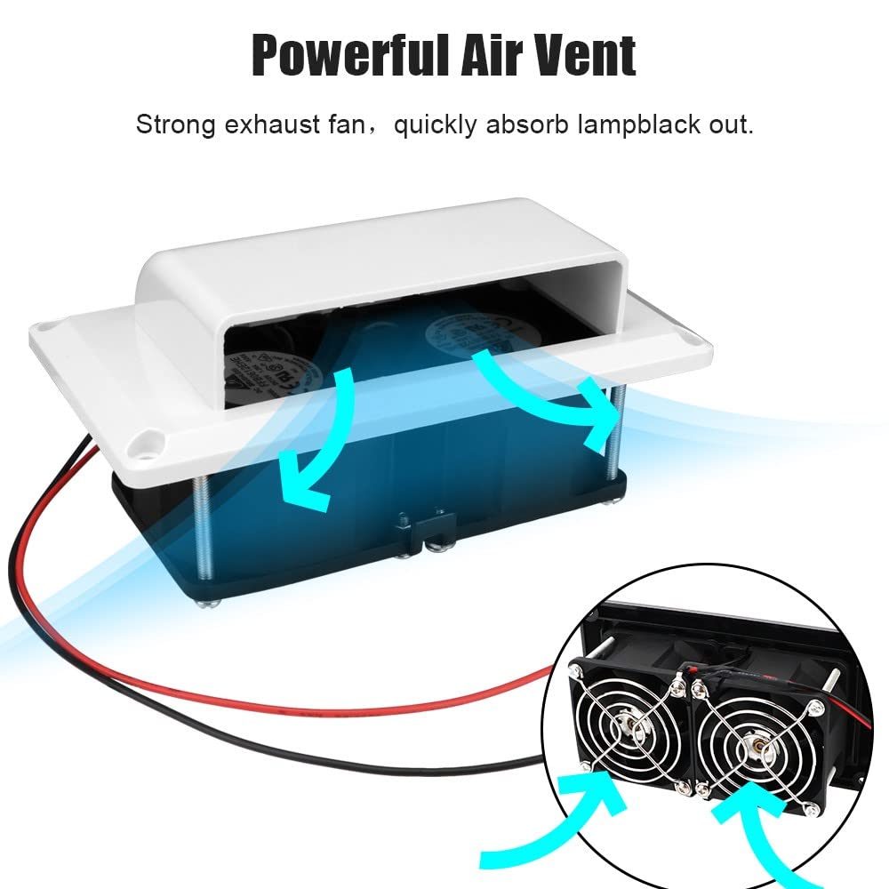 Encell RV Interior Side Air Vent Ventilation Fan - White Grille for RV, Motorhome, Camper, Trailer, Boat & Yacht | Improve Airflow & Comfort in Small Spaces
