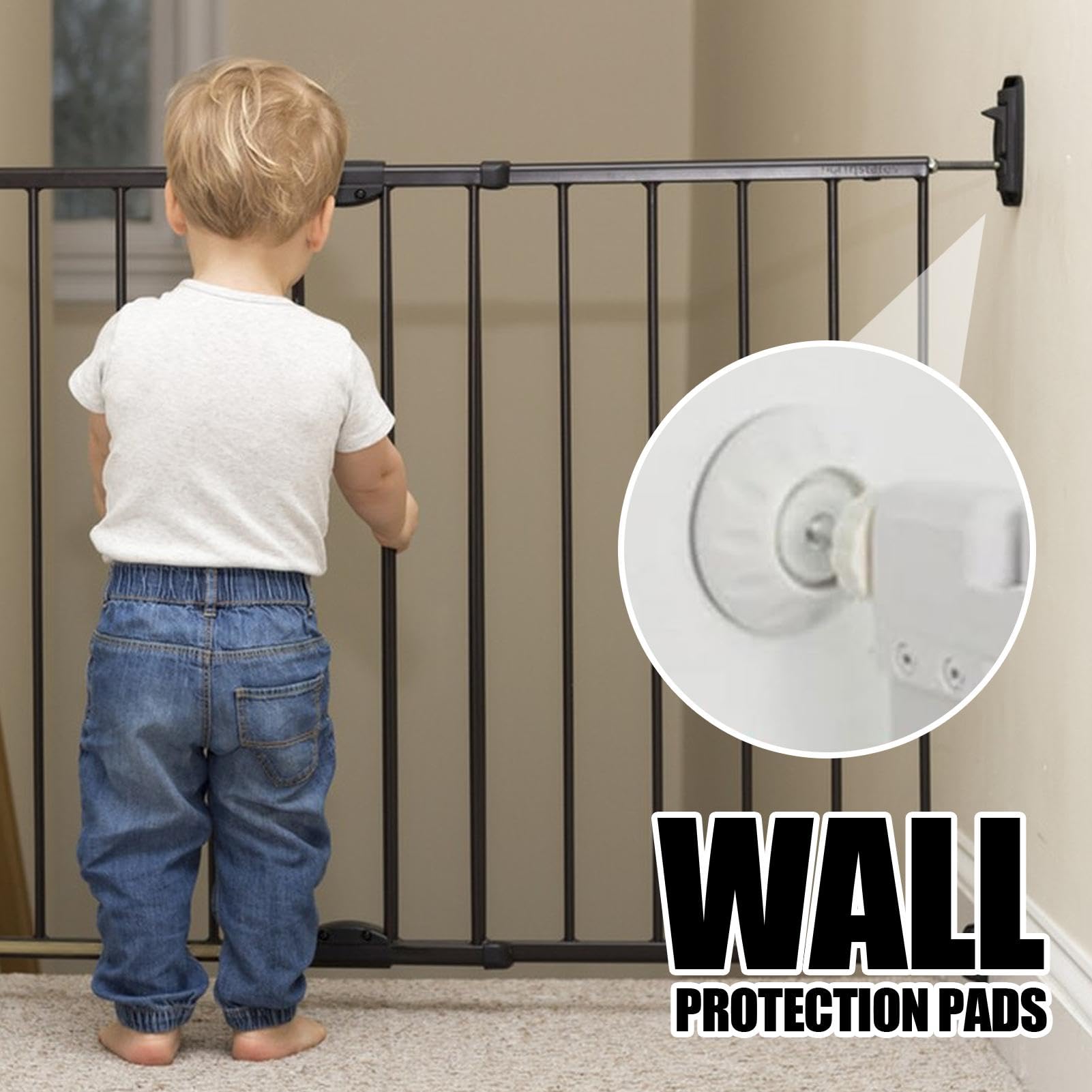 Baby Safety Gate Wall Cups & Guards - Heavy Duty Wall Protector Bumpers Kit for Stairs, Doorways - Child Proof & Pet Friendly Home Security Accessories - Perfect for Toddlers, Crawling Babies & Small Dogs