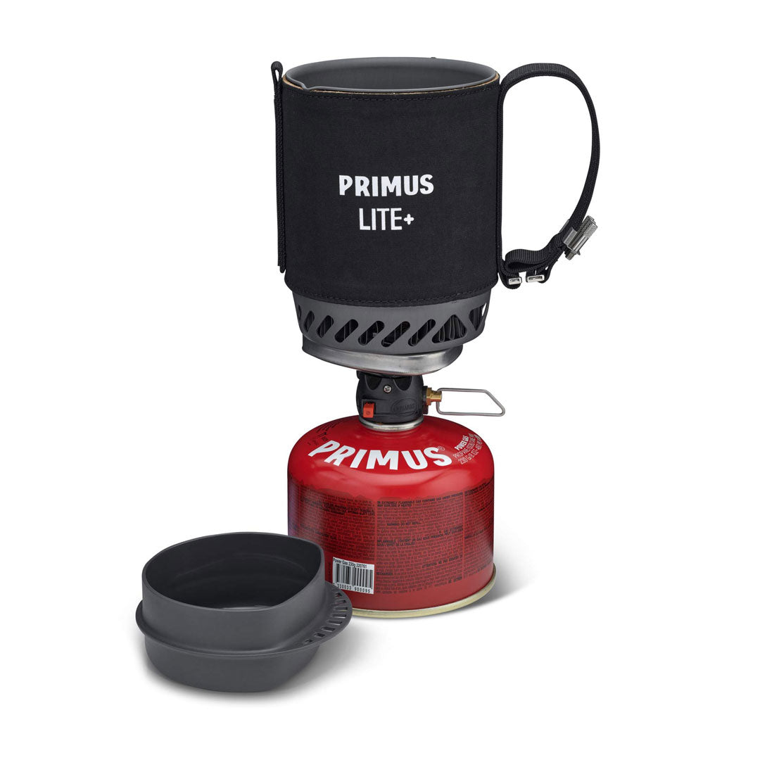 Primus Lite Plus Ultralight Backpacking Gas Stove - Compact Portable Camping Stove for Hiking, Backpacking & Outdoor Adventures - Perfect for Solo Travelers & Backpackers (Black)