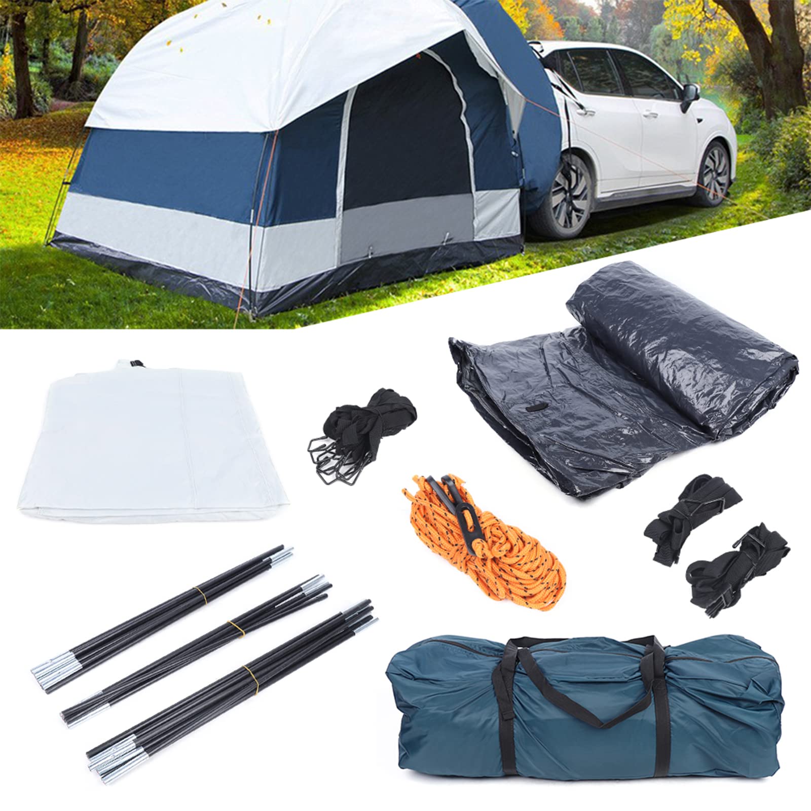 DNYSYSJ Universal SUV Camping Tent - Inflatable Transparent Dome Tent for 4 Person, Waterproof & Portable with Easy Setup - Perfect for Camping, Hiking, Fishing, Mountaineering & Outdoor Adventures