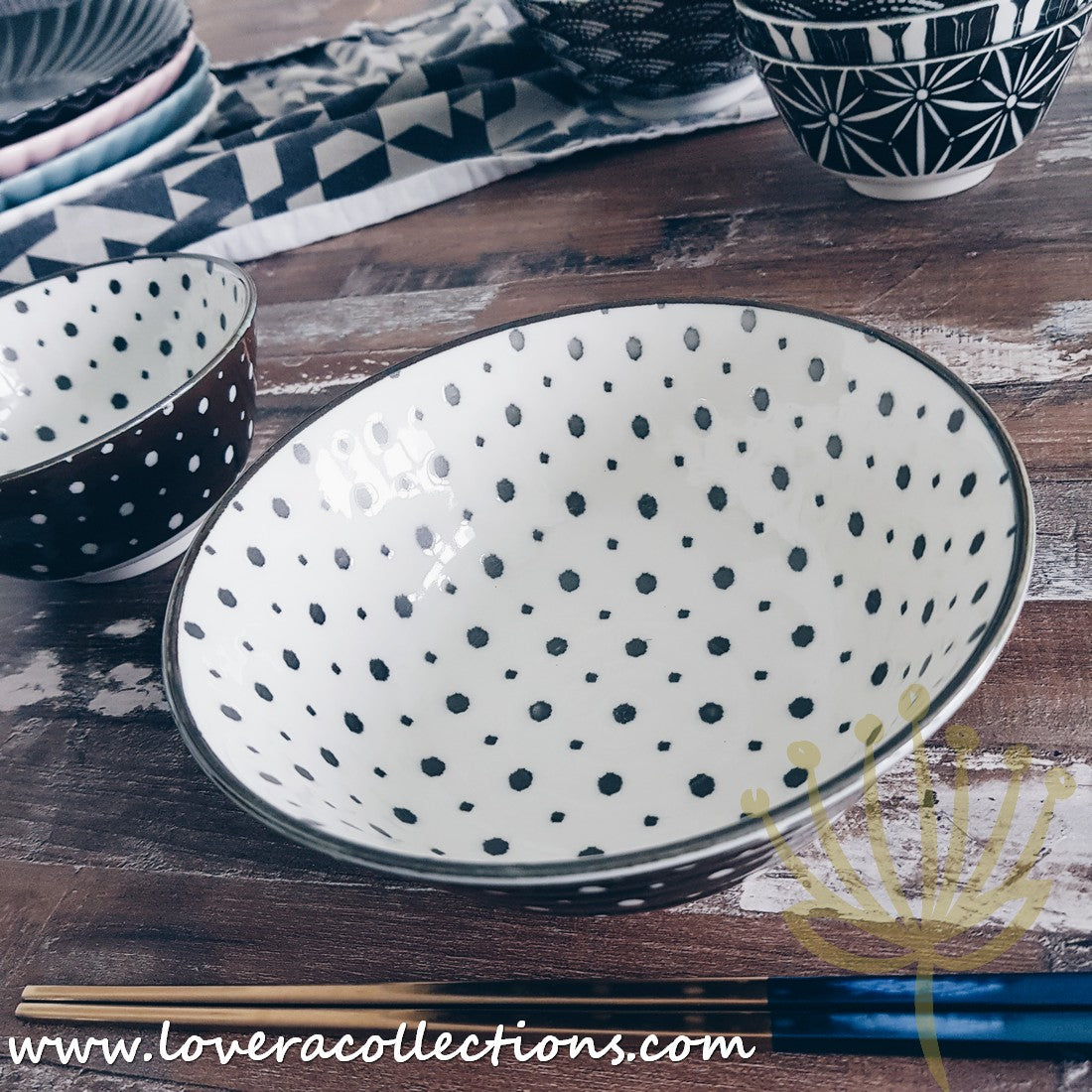 Awasaka Black & White Modern Dots Dinnerware Set - 12-Piece Porcelain Plates & Bowls for Stylish Dining - Perfect for Dinner Parties, Restaurant-Style Meals & Home Decor