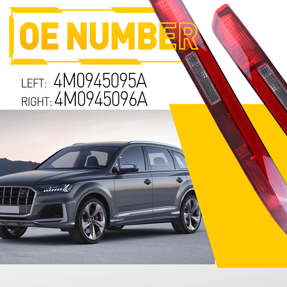 2016-2020 Audi Q7 US Version Rear Bumper Light with Halogen Bulb (5 Holes) - Perfect for Night Driving & Enhanced Safety
