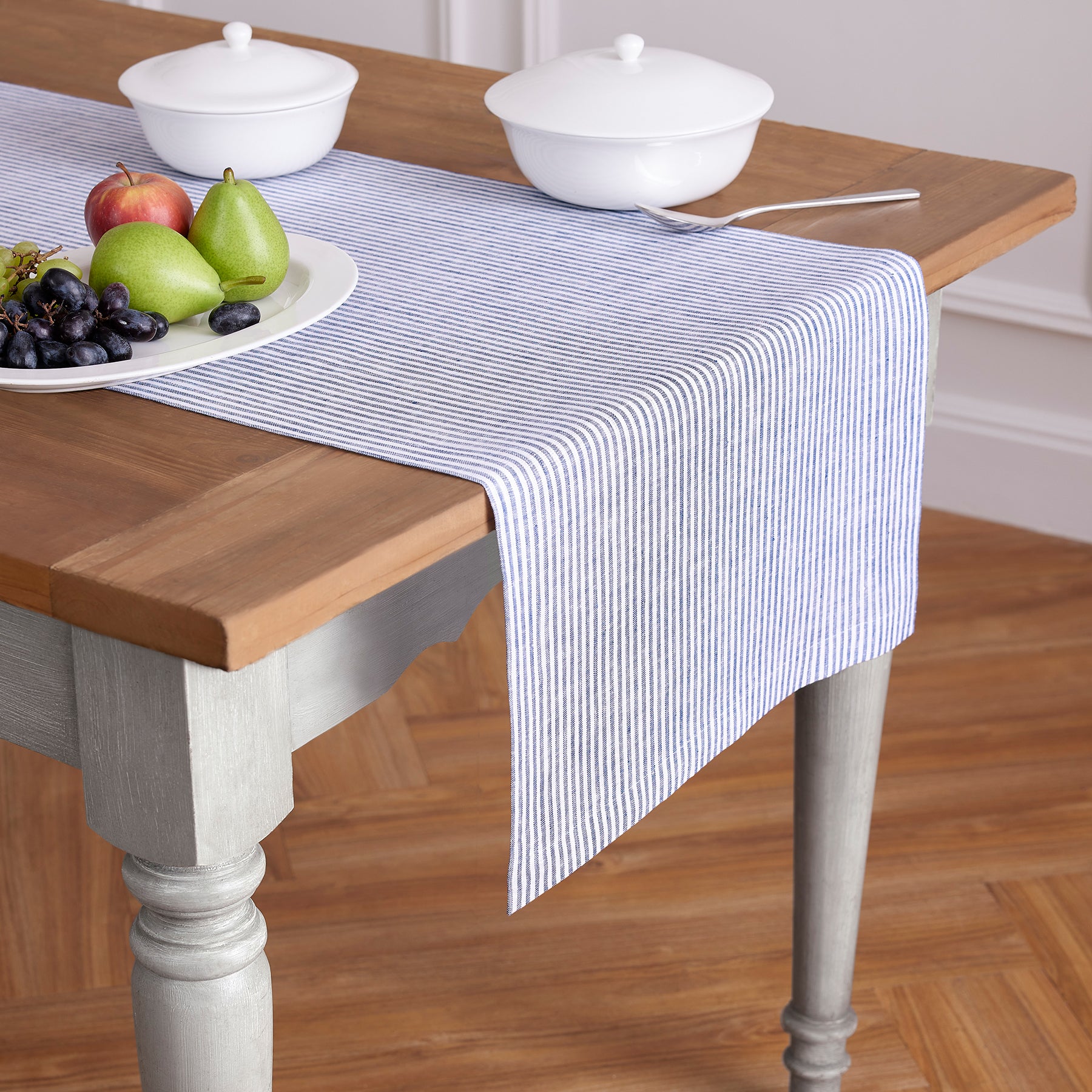 Elegant Narrow Stripe Table Runner - 16 Inch & 18 Inch Wide Options for Dining Table Decor, Wedding Centerpiece, and Holiday Table Setting