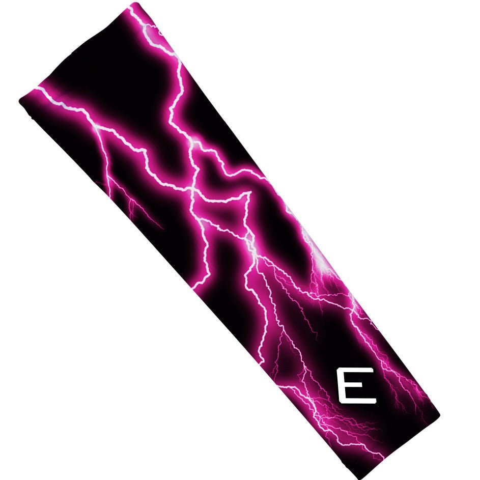 Pink Lightning Arm Sleeves for Sports & Outdoor Activities - UV Protection Compression Sleeves for Running, Basketball, Cycling & More