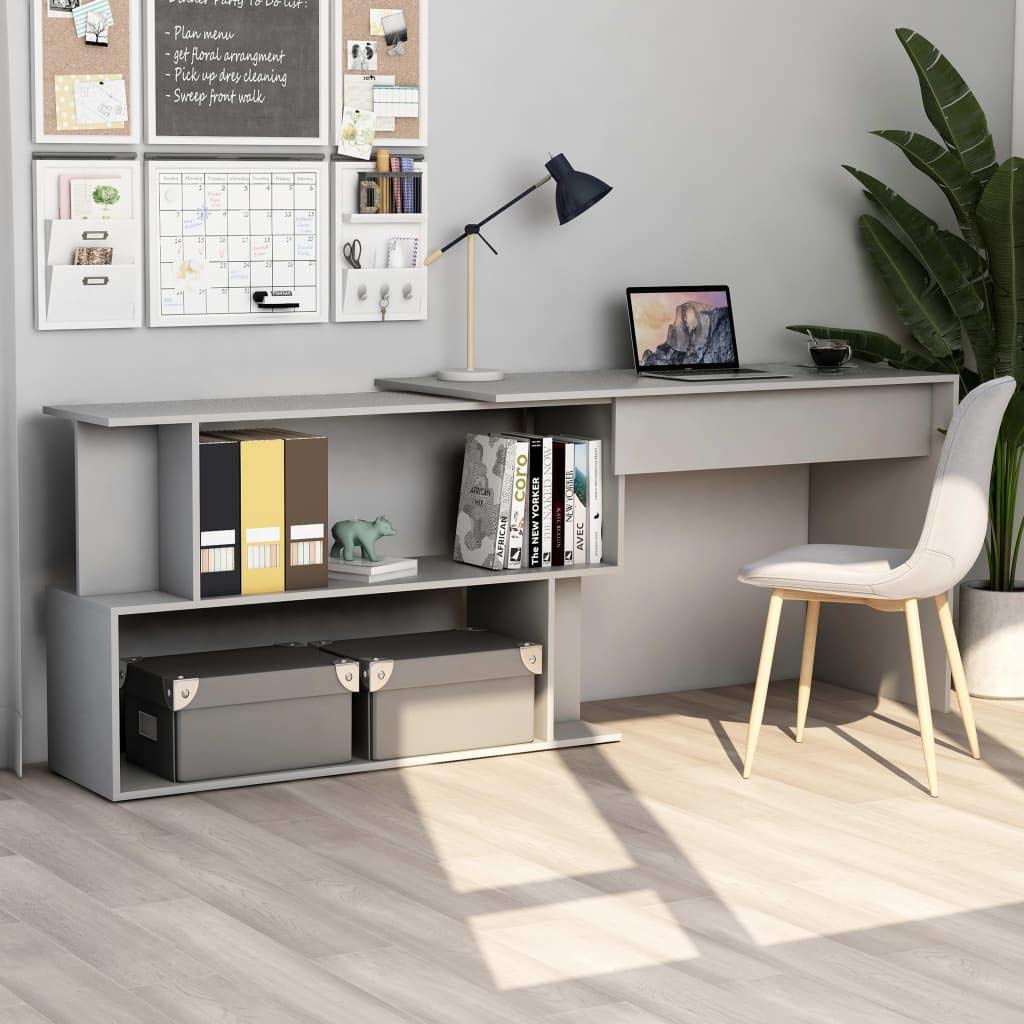 vidaXL Corner Computer Desk with Shelves - 78.7