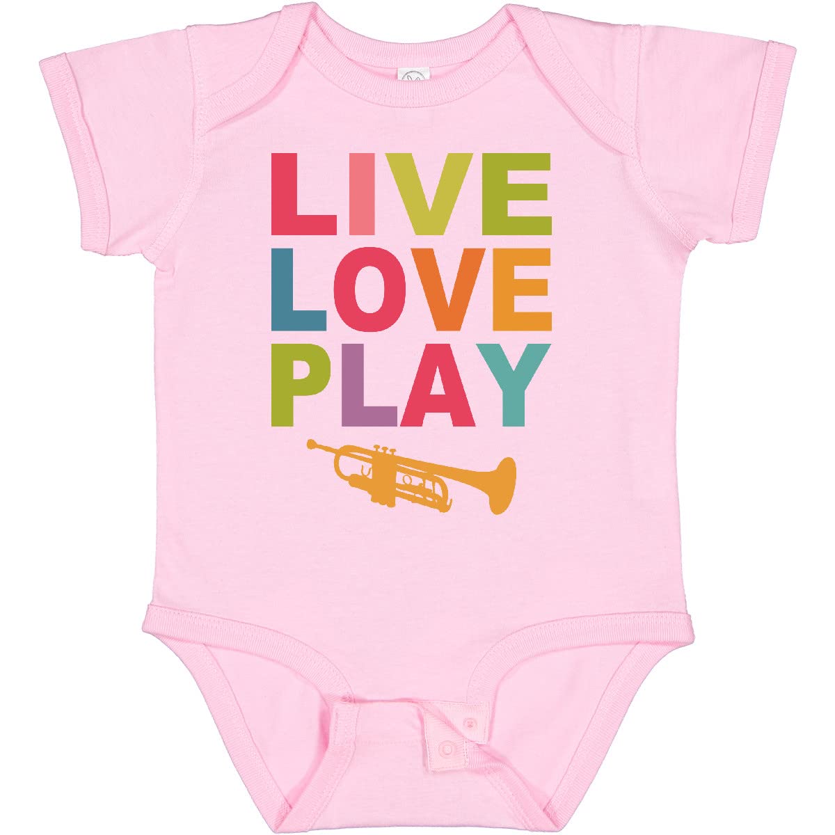 Inktastic Live Love Play the Trumpet Baby Bodysuit - Cute Musical Infant Onesie for Trumpet Players & Music Lovers - Perfect for Gifts, Concerts & Photo Shoots