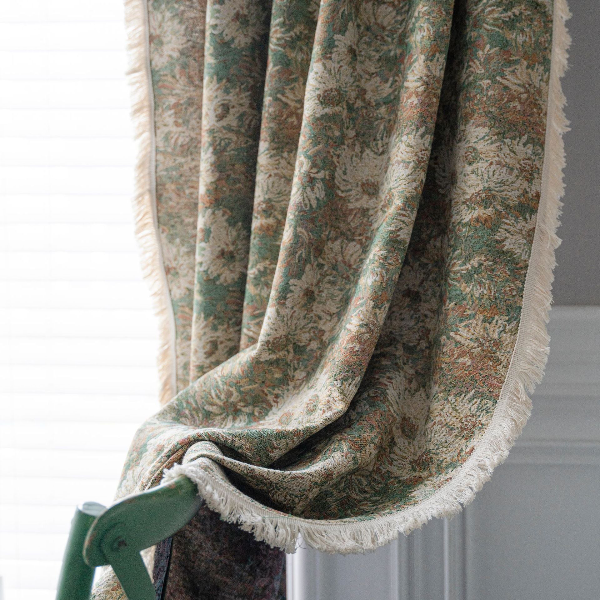 Jocelyn Green Floral Blackout Curtains for Bedroom - Custom Room Darkening Window Drapes for Better Sleep & Privacy