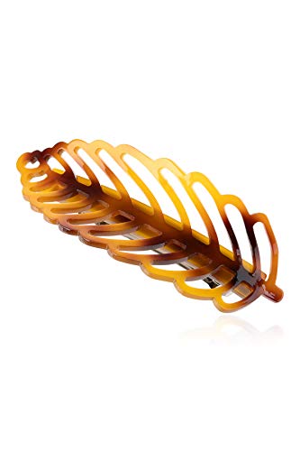 Acetate Feather Clip - Brown