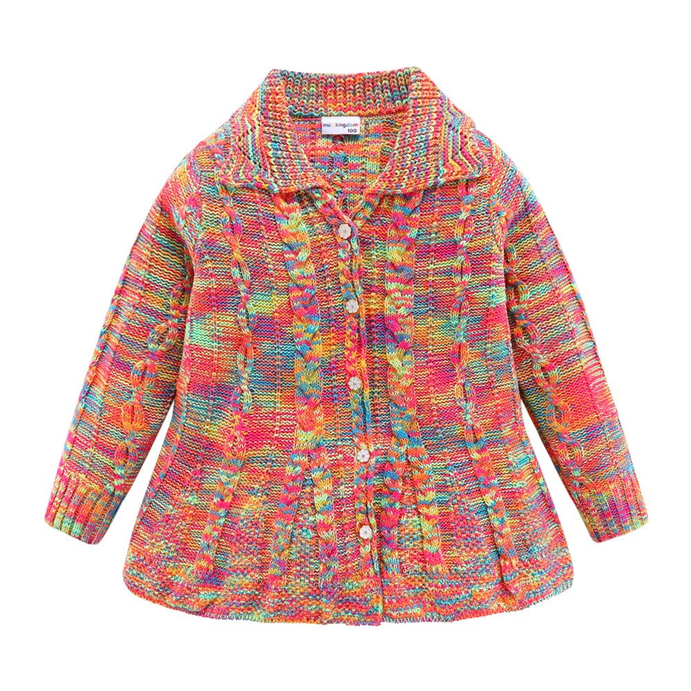 Mud Kingdom Girls Cardigan Sweaters - Cute Button Up Knit Cardigan for Toddlers & Kids | Perfect for School, Playdates & Fall Fashion