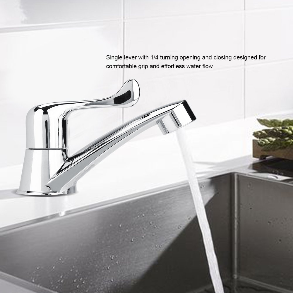 ABS Plastic Single Cold Water Faucet - G1/2 Thread Bathroom Basin & Kitchen Sink Tap with Tail Handle - Perfect for Home, RV, and Outdoor Use