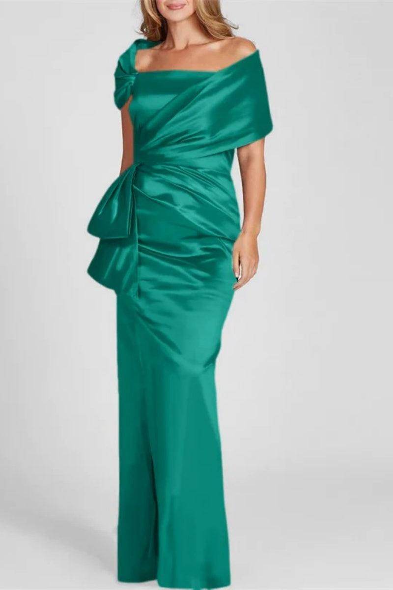 Elegant Off-The-Shoulder Floor-Length Mother of the Bride Dress CM0336 - Perfect for Weddings, Formal Events & Special Occasions
