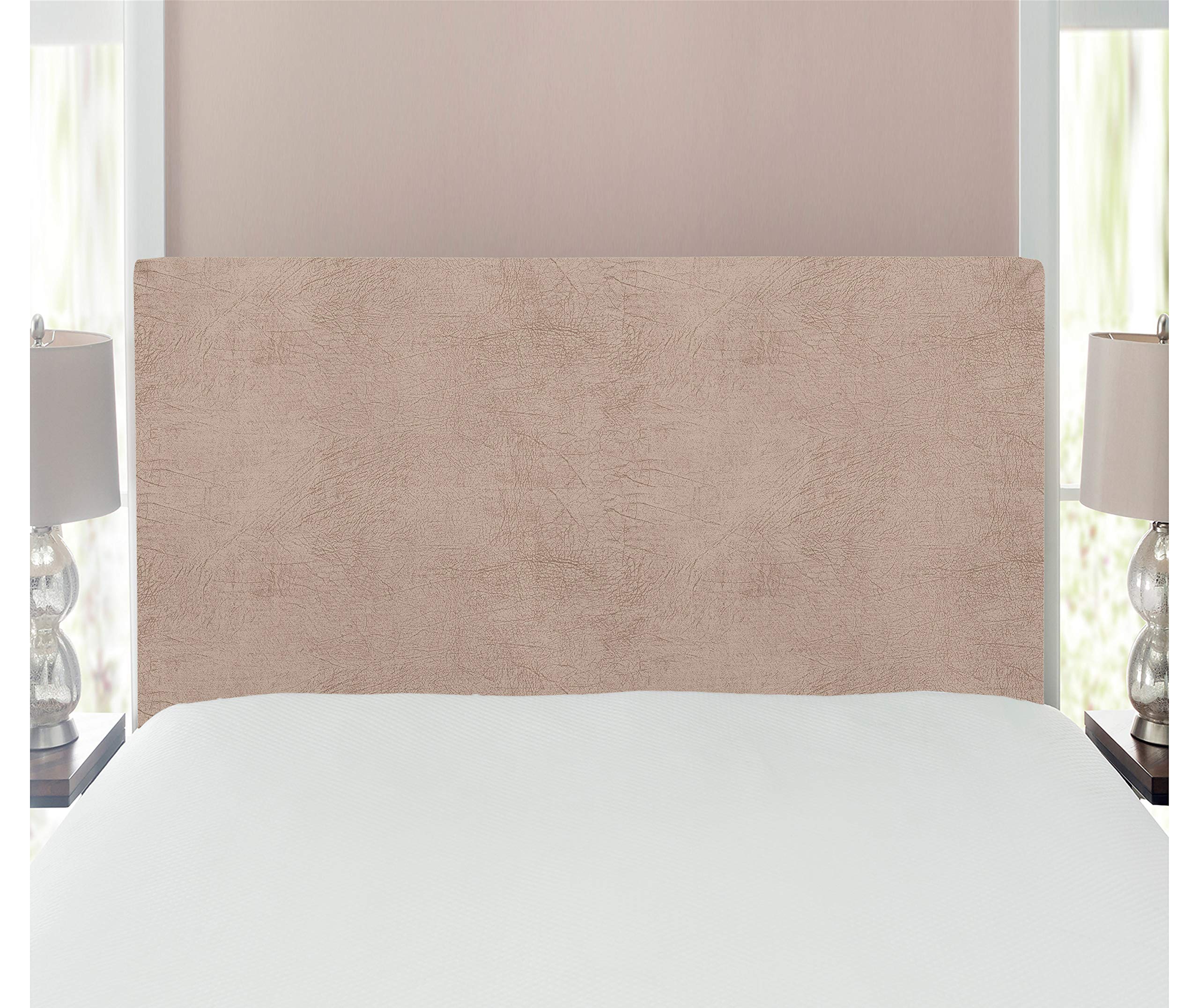 Ambesonne Faux Suede Headboard - Digitally Printed Weathered Texture Upholstered Metal Bed Headboard with Memory Foam | Twin Size Pale Camel | Dorm & Bedroom Decor | Perfect for Small Spaces & Apartment Living
