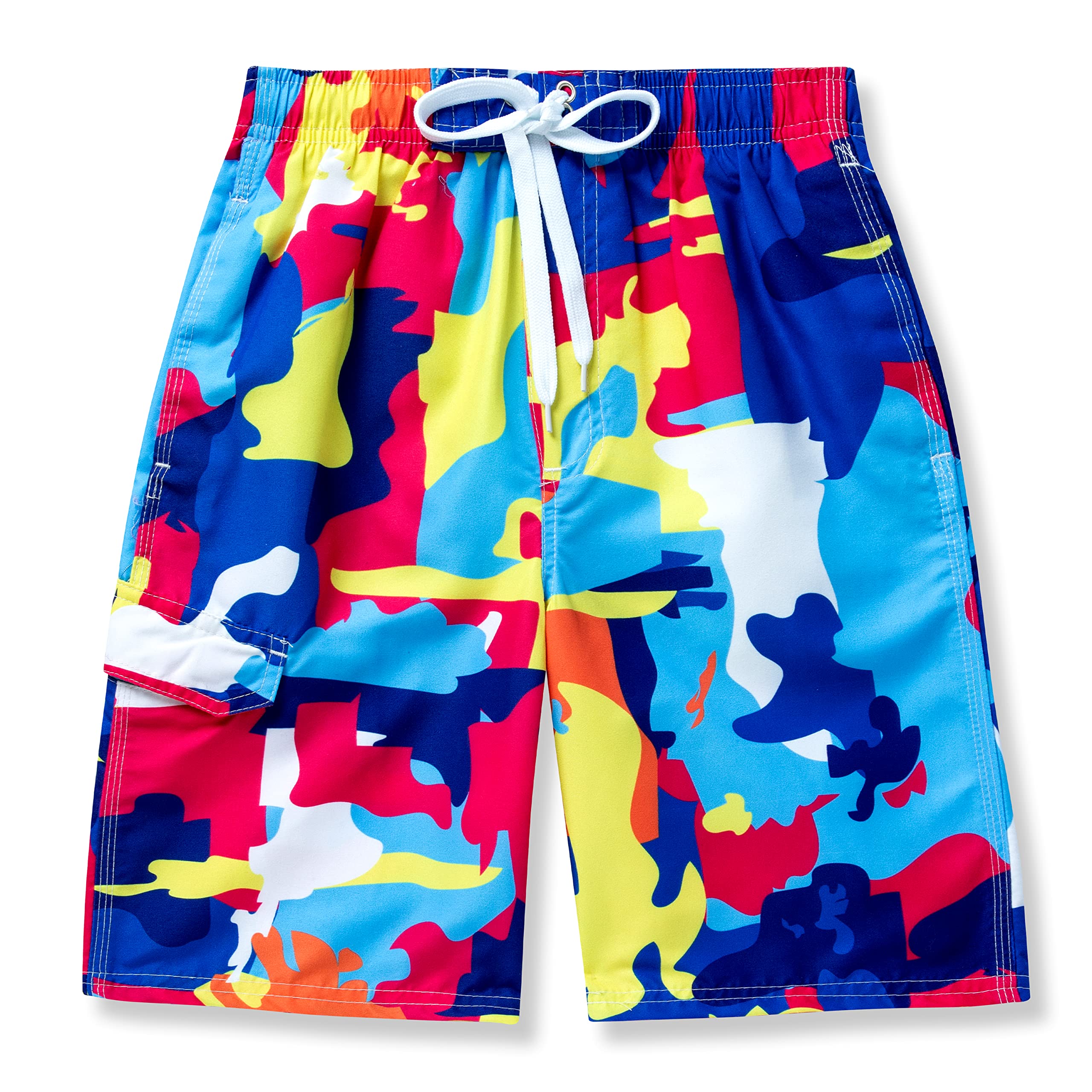 **Sloosh Boys Swim Trunks - Quick Dry UPF 50+ Kids Swim Shorts with Drawstring, Toddler Beach Shorts & Boys Boardshorts for Swimming, Surfing & Summer Play**