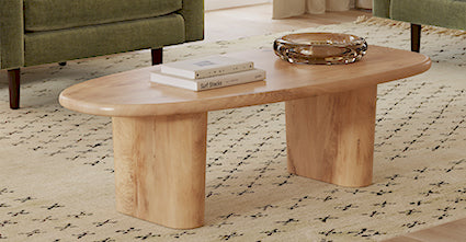 Modern Round Coffee Table - Solid Wood Living Room Furniture for Home Decor | Perfect for Small Spaces, Apartments & Cozy Living Rooms