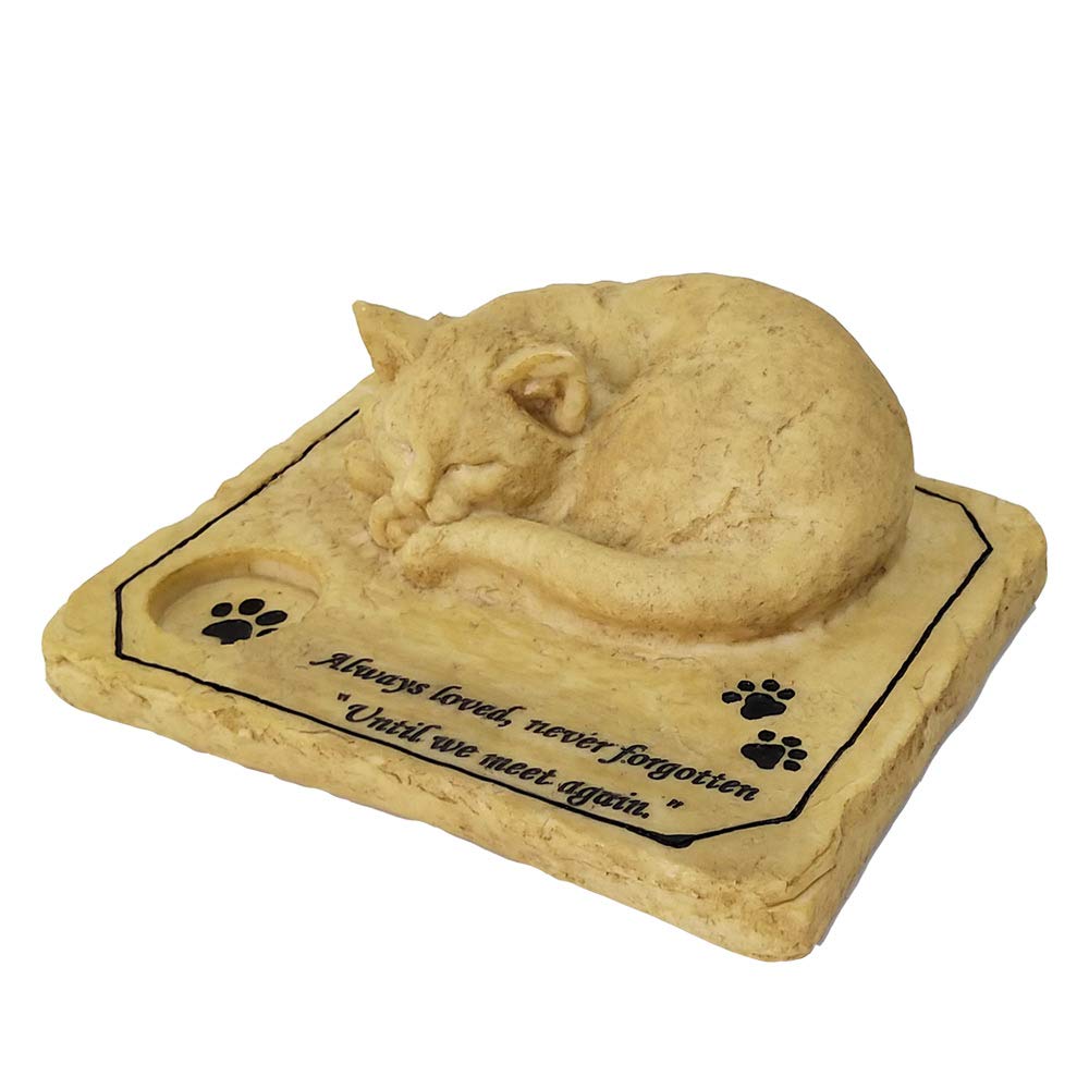 3D Cat Memorial Stone - Personalized Pet Grave Marker for Outdoor Garden, Sympathy Gift for Loss of Cat | Perfect for Backyard Memorials & Pet Cemeteries