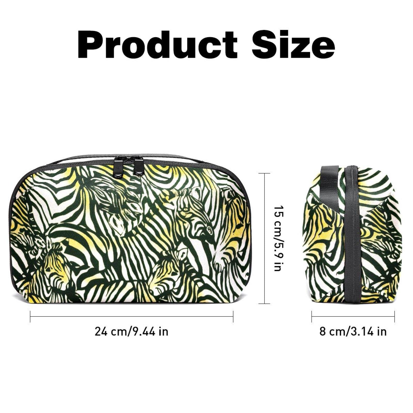 Portable Digital Makeup Bag - Waterproof Cosmetic Organizer with Animal Print for Travel & Daily Use | Perfect for Makeup Artists & Beauty Enthusiasts
