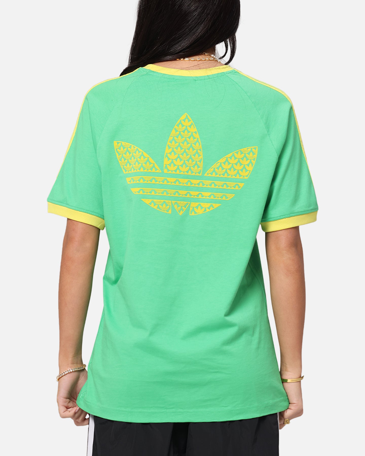 Adidas Monogram Cali T-Shirt for Men - Green Cotton Short Sleeve Tee - Casual Streetwear & Gym Wear