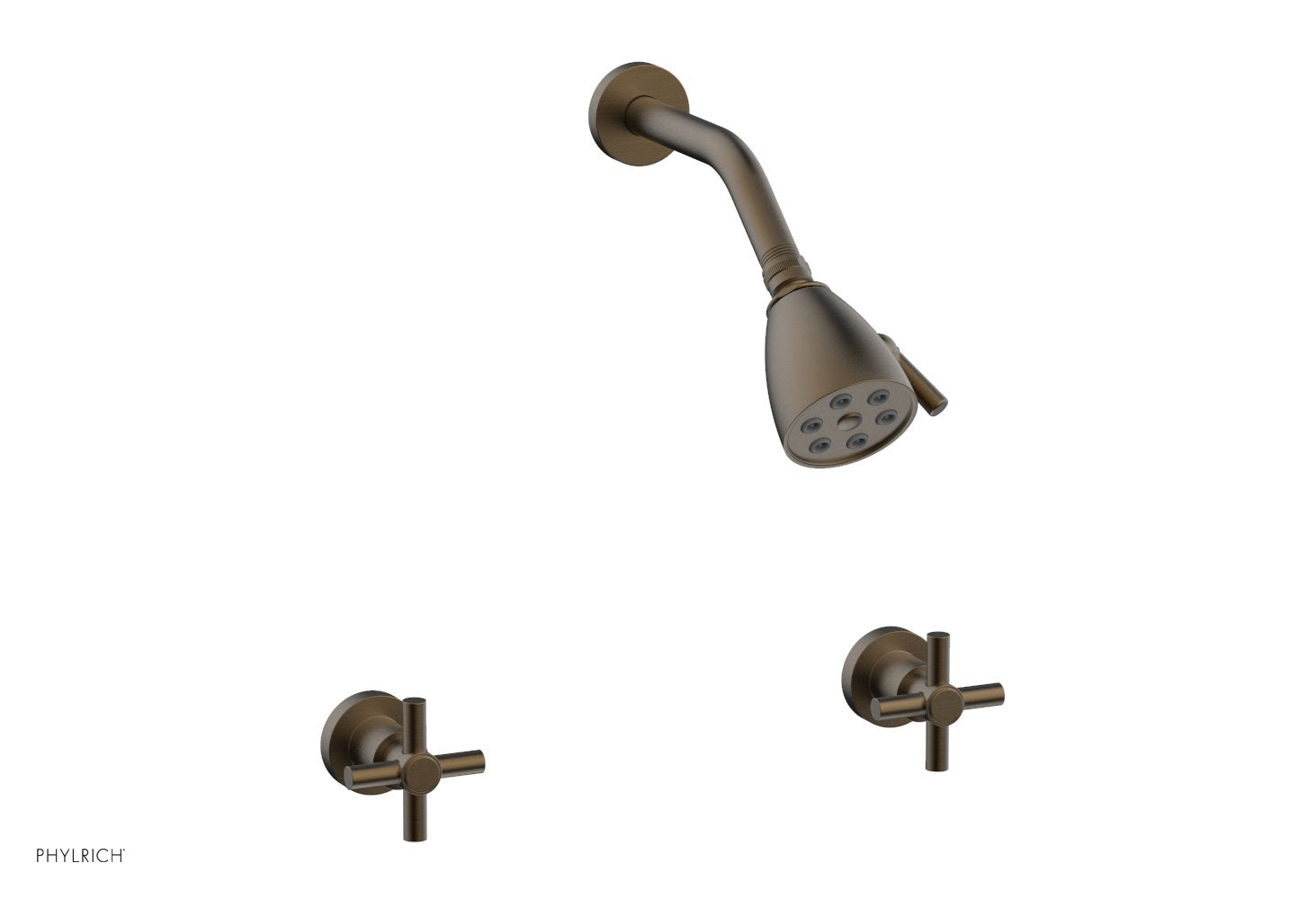 Premium Two Handle Shower Faucet Set with Tubular Cross Handles - D3134 Model for Bathroom & Shower Renovation | Durable Brass Construction, Easy Installation, Modern Water Control Design