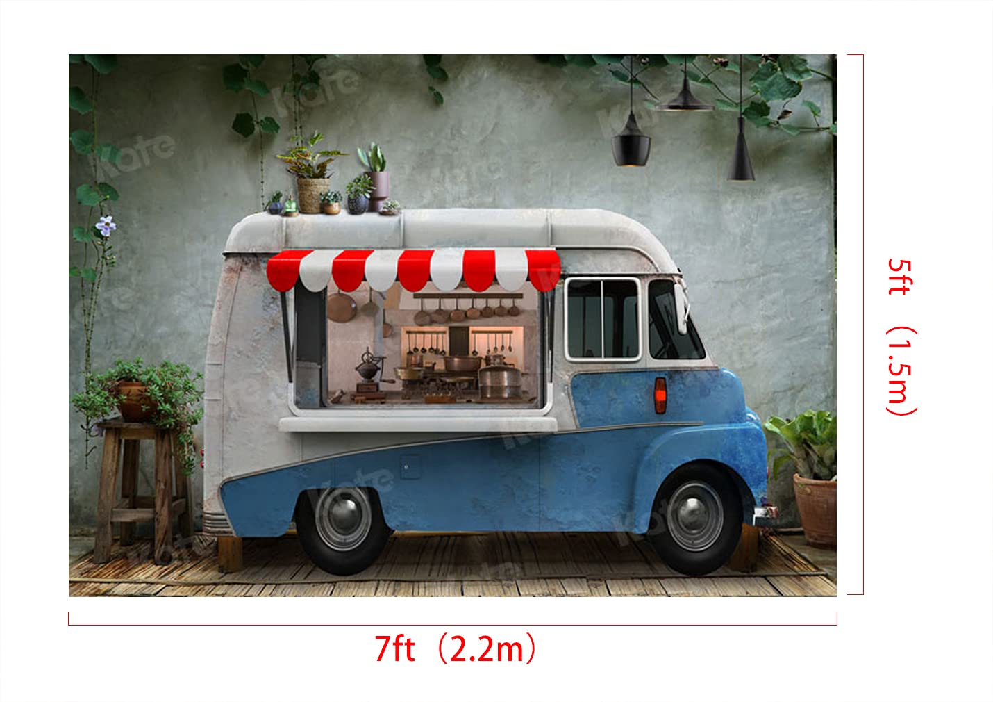 Blue Truck Backdrop for Kids Birthday Party & Photo Studio Props