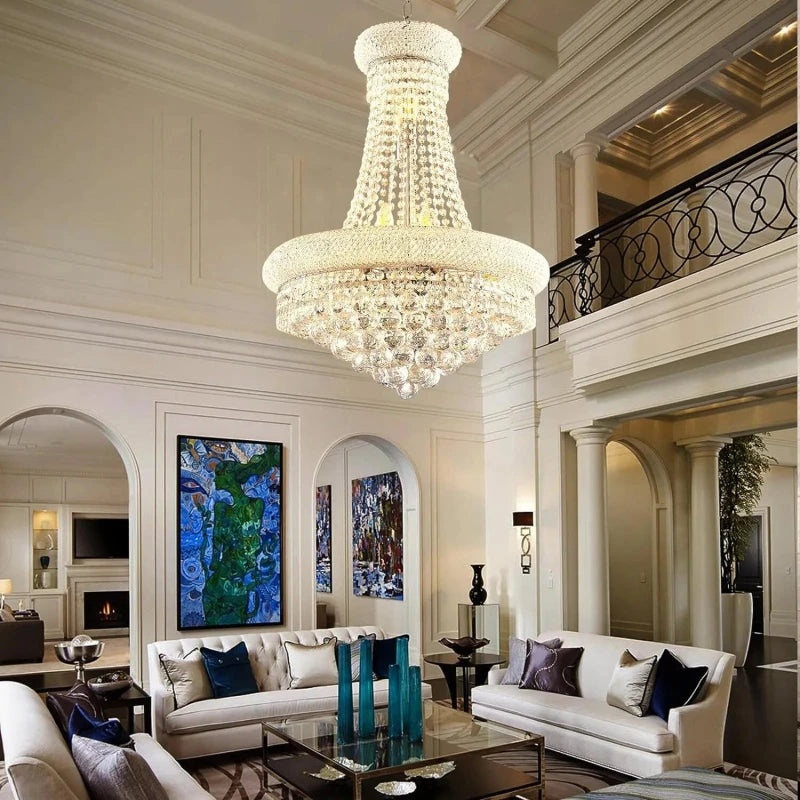 Sansa Chrome Raindrop Crystal Pendant Chandelier Light Fixture - Elegant Dining Room Lighting for Home Decor, Bedroom, Living Room, Entryway
