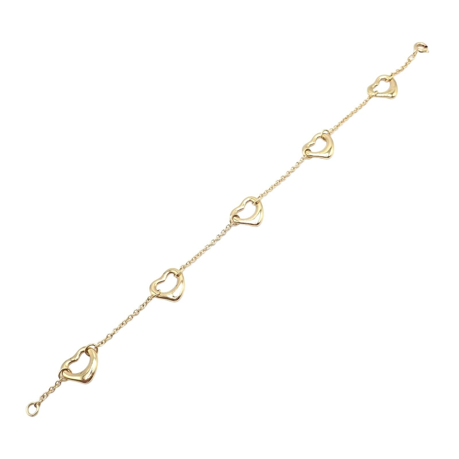 Vintage Tiffany & Co. 18k Yellow Gold Peretti 5 Loving Heart Bracelet - Elegant Jewelry Gift for Women, Anniversary & Special Occasions