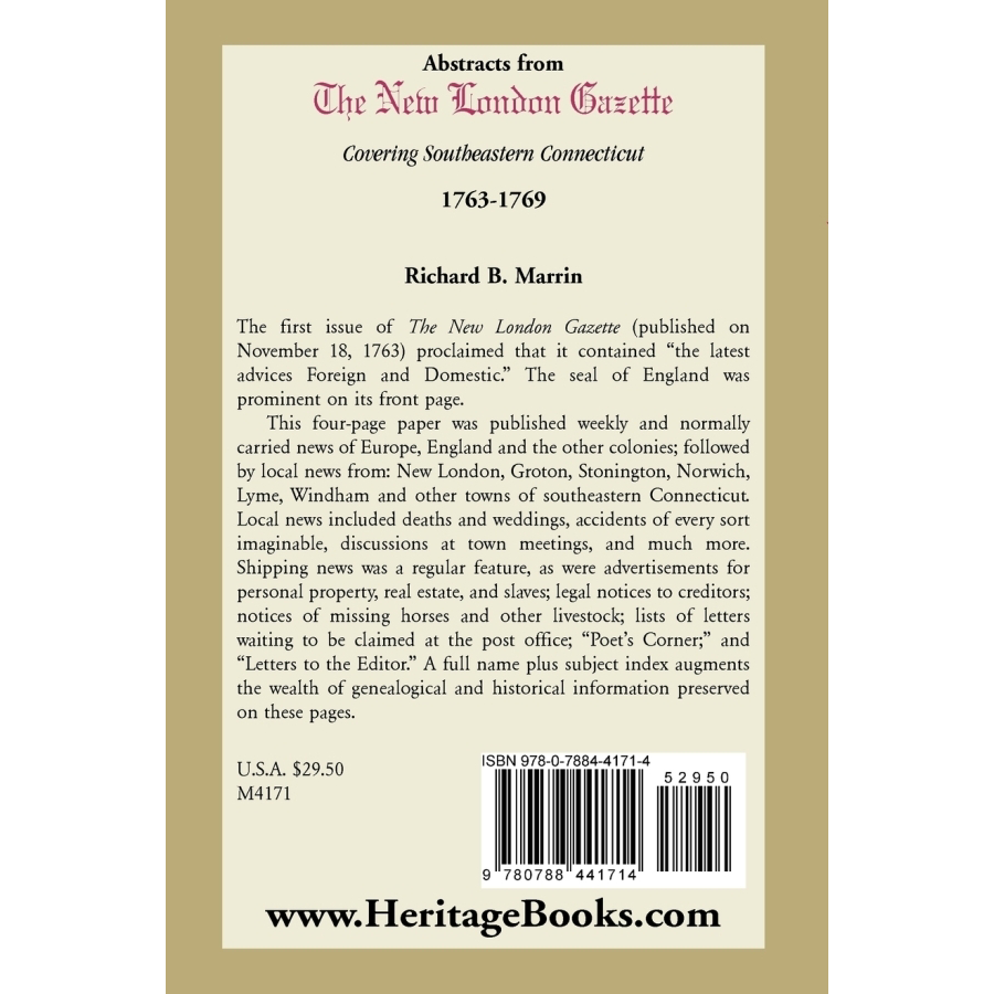 Historical Abstracts from The New London Gazette 1763-1769 - Southeastern Connecticut Newspaper Archives for Genealogy & Colonial America Research | Perfect for Historians, Ancestry Research & Academic Studies