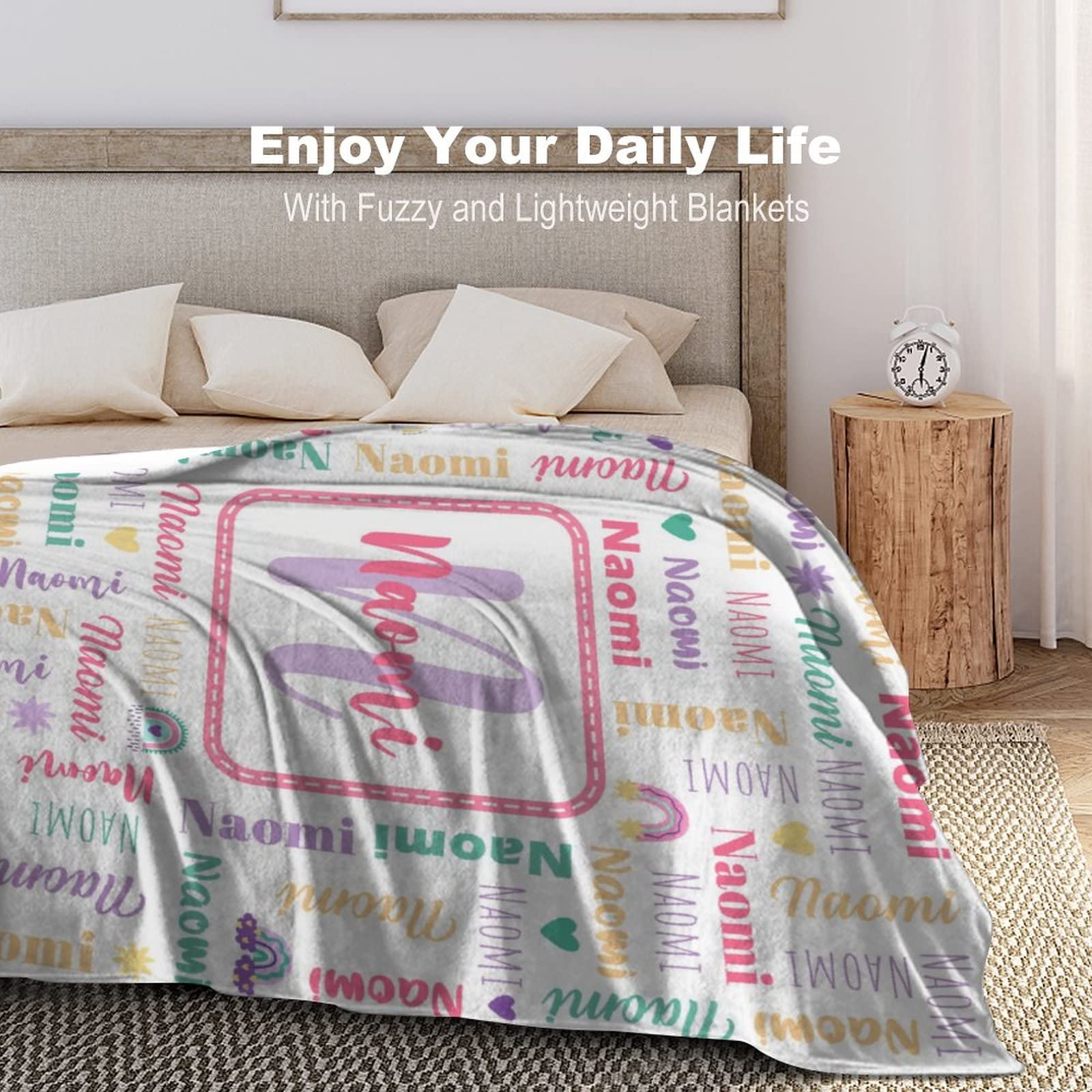 Personalized Baby Blankets for Boys & Girls - Custom Name Throw Blankets for Kids & Adults - 30