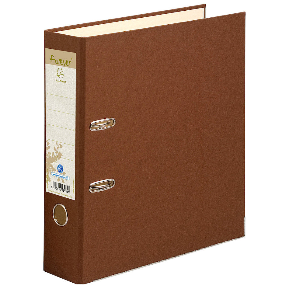 Exacompta Forever Prem'Touch Lever Arch Folder A4 Chocolate - Durable File Organizer for Office, School & Home Use - Perfect for Documents, Reports & Presentations
