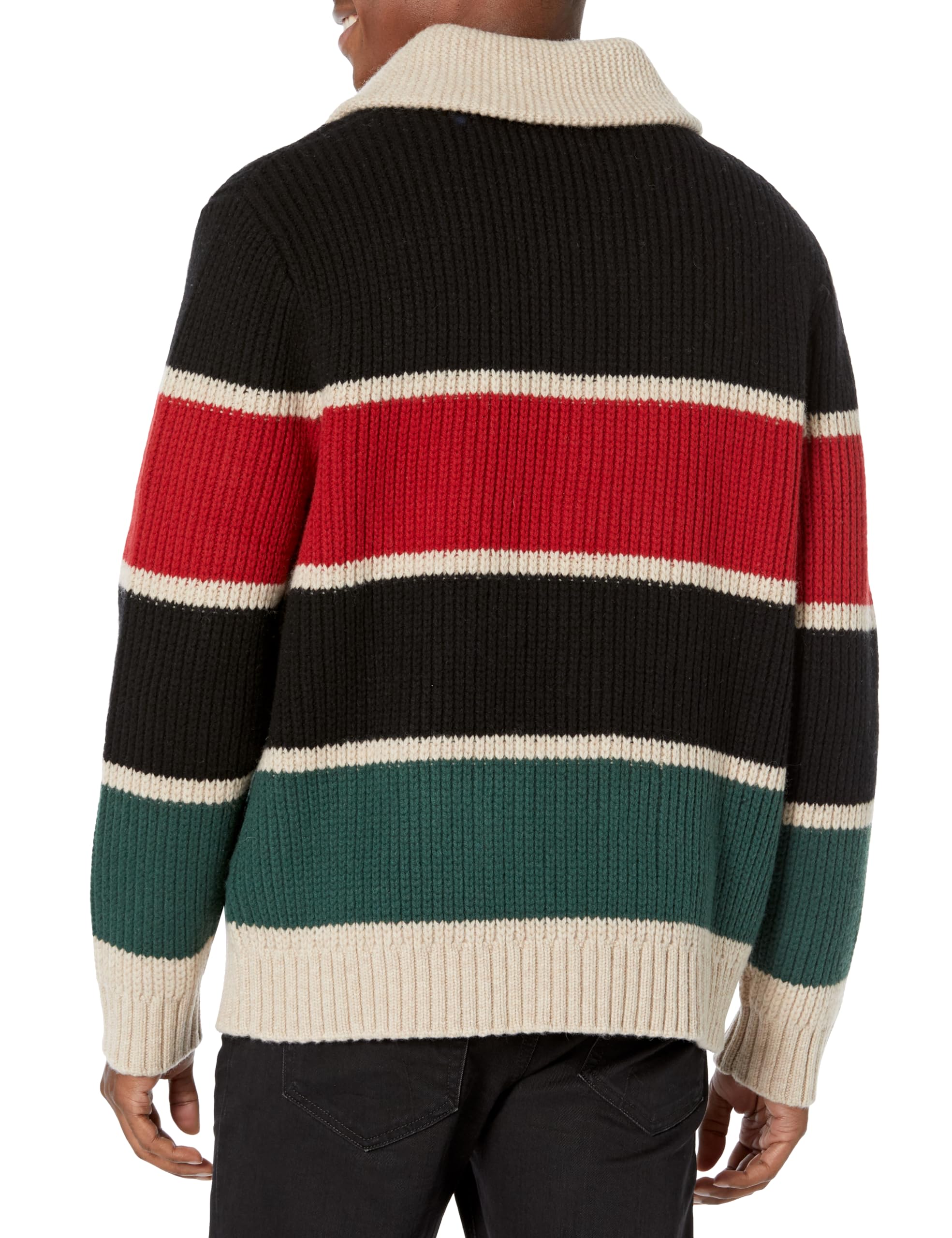 PENDLETON Men's Ranger Stripe Lambswool Cardigan Sweater - Soft Wool Pullover for Fall & Winter - Cozy Casual Wear for Outdoor Activities, Camping, and Travel