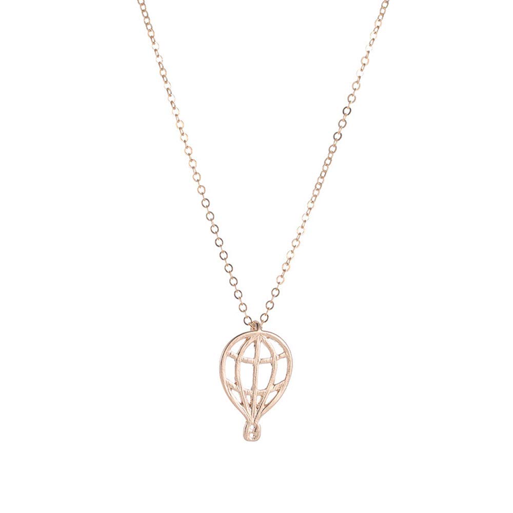 Liwen Women's Hot Air Balloon Necklace - Delicate Clavicle Chain with Hollow Pendant, Dainty Jewelry Gift for Her | Perfect for Date Night, Anniversary & Everyday Elegance