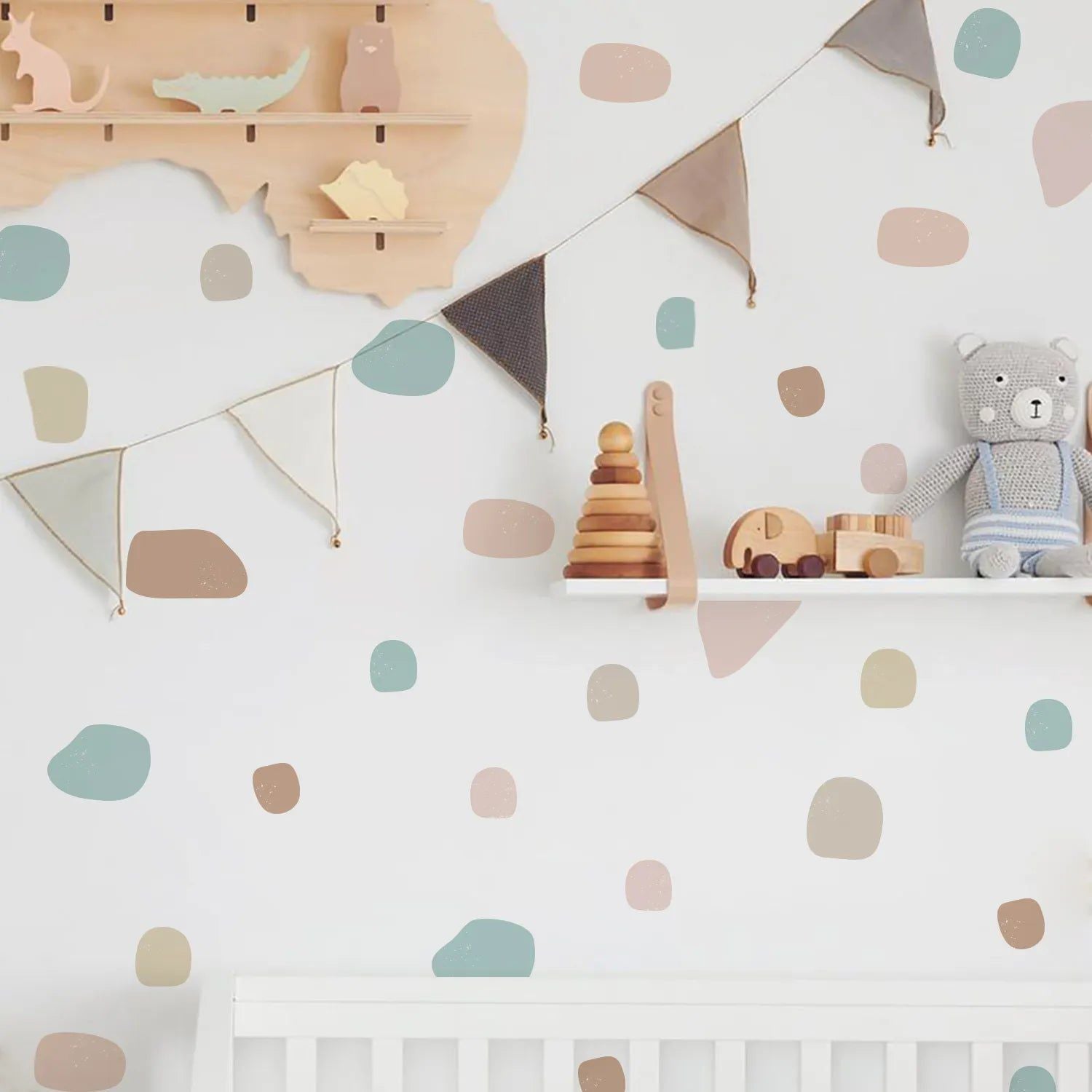 Boho Geometric Terrazzo Nursery Wall Decals - Removable DIY Vinyl Wall Stickers for Baby Room, Kids Bedroom & Playroom Decor - Perfect for Nursery Walls, Toddler Rooms & Play Areas