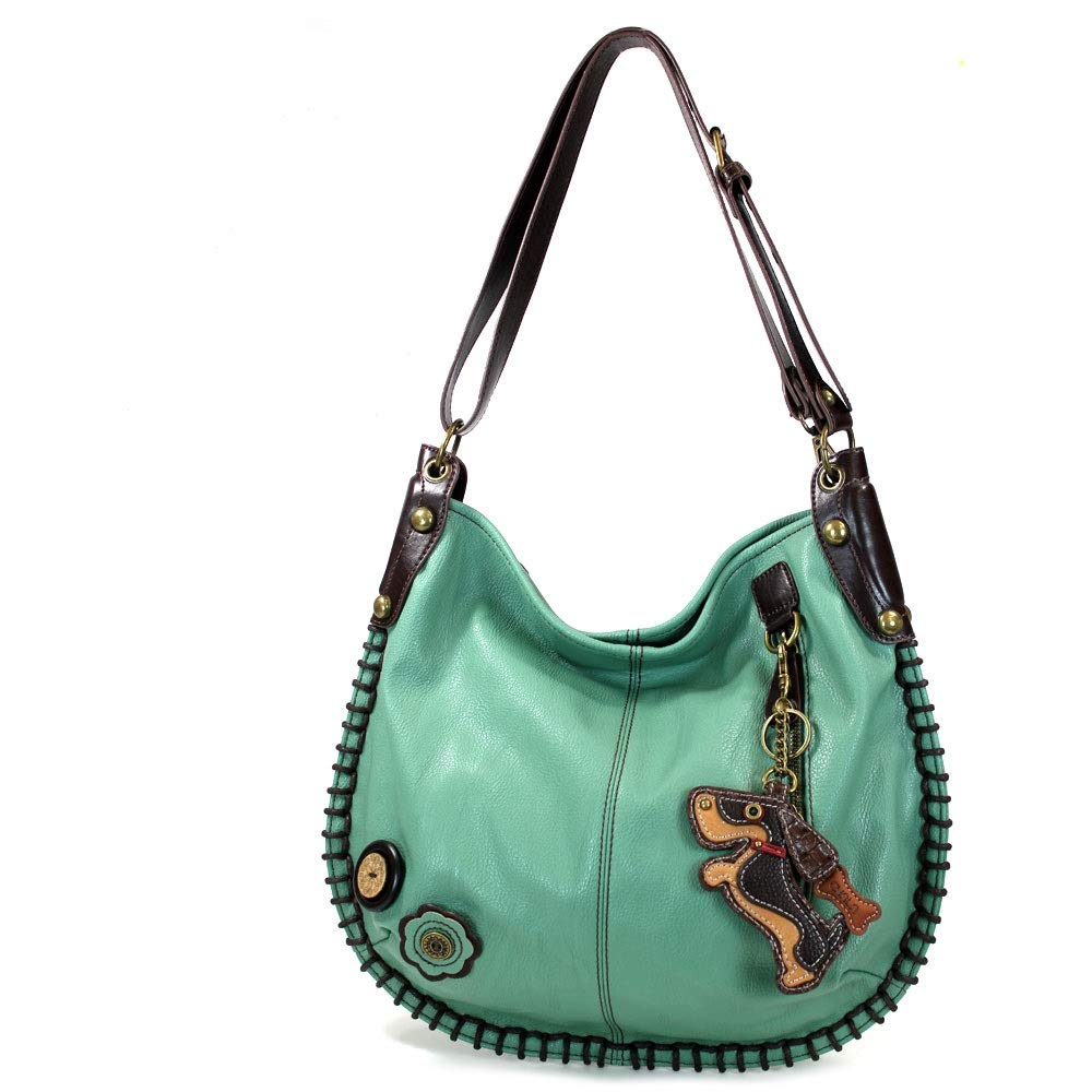 Chala Women's Large Soft Casual Shoulder Bag Crossbody Purse with Key Fob - Teal Green Handbag for Work, Travel & Everyday Use
