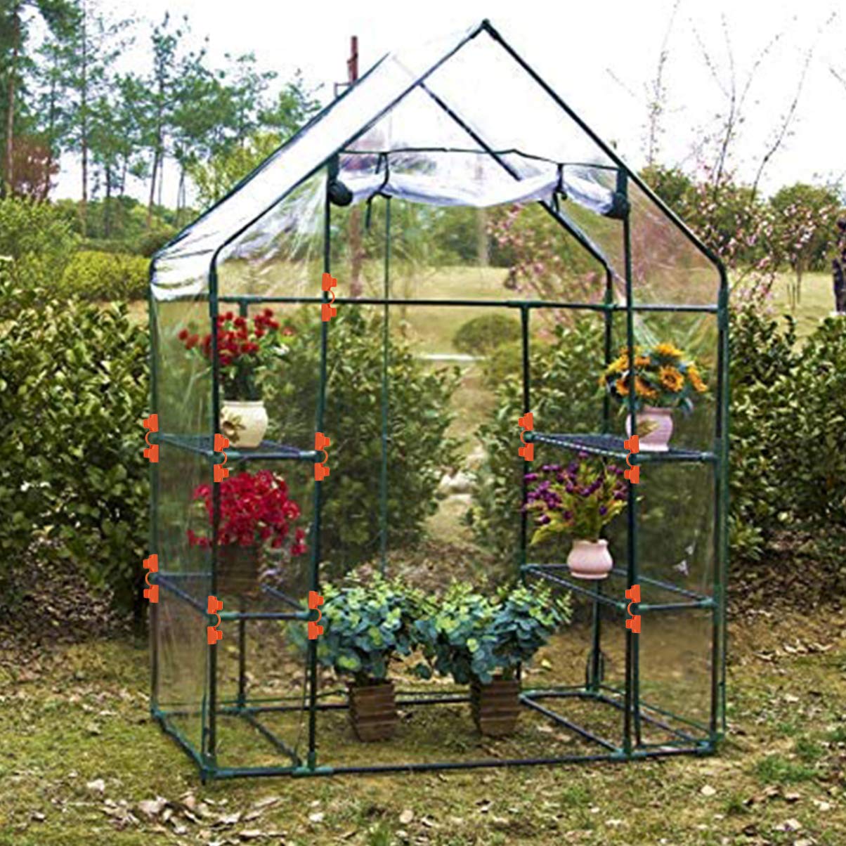 10pcs Greenhouse Membrane Buckle Retainer Clips - Plastic Frame Tube Clamps for Greenhouse Film, Sunshade Net & Mesh Fixing - Secure Arch Greenhouse Covering - Ideal for Gardening, Farming & Plant Protection