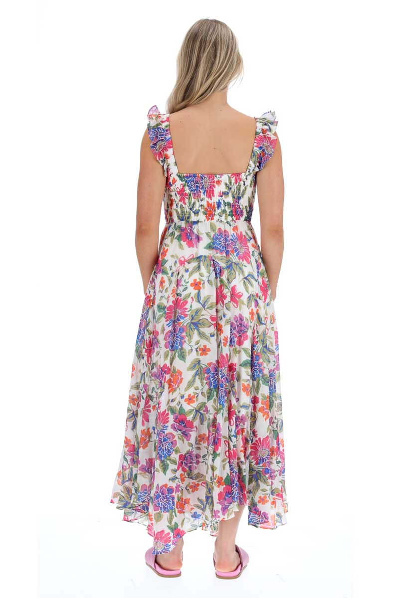 Tyler Floral Midi Dress for Women - Elegant Summer Dress for Casual Outings, Parties & Date Nights