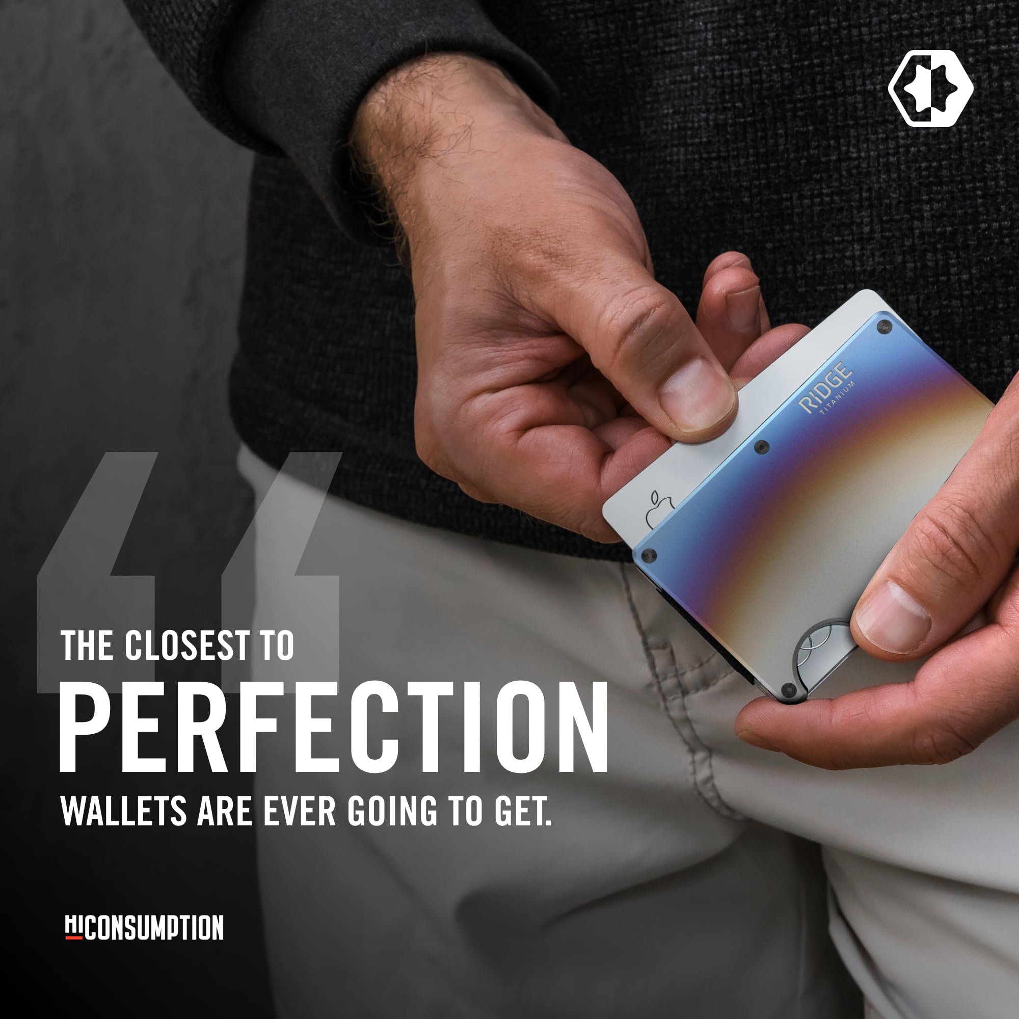The Ridge Wallets for Men - Slim Minimalist RFID Blocking Front Pocket Wallet & Card Holder (Burnt Titanium) - Perfect for Travel, Business & Everyday Carry